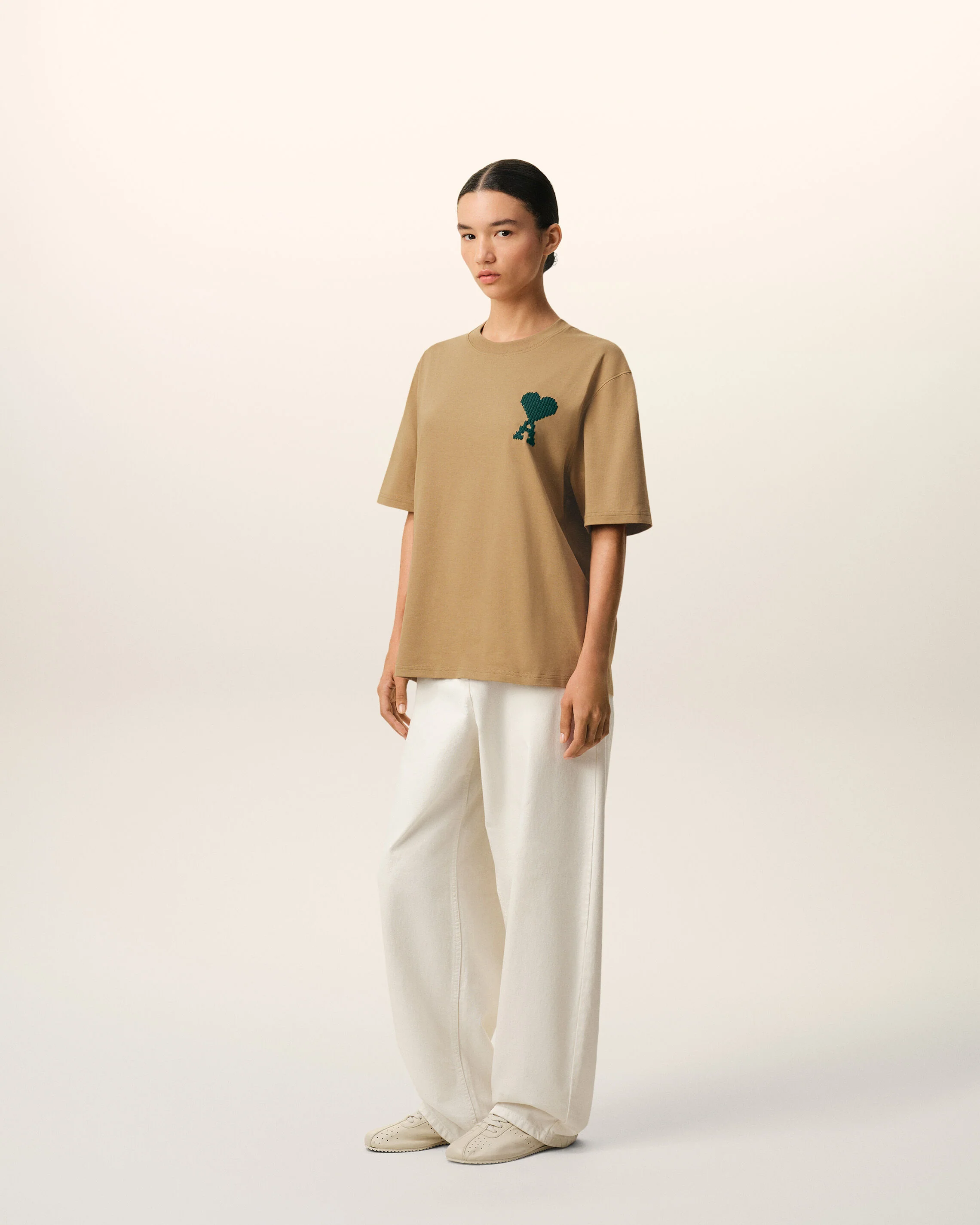 T-shirt Beige Ami De Coeur en Coton - Image 12