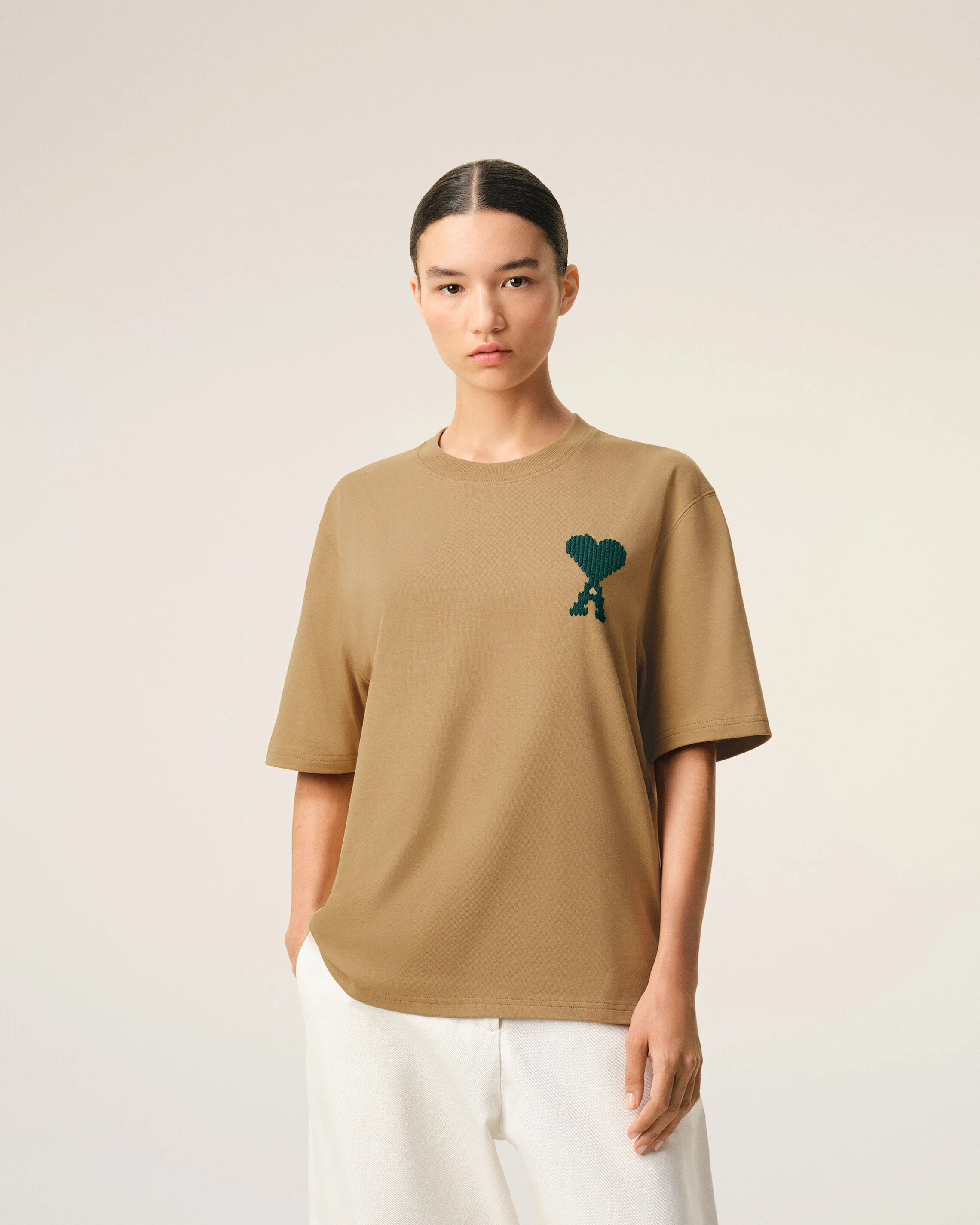 T-shirt Beige Ami De Coeur en Coton - Image 9