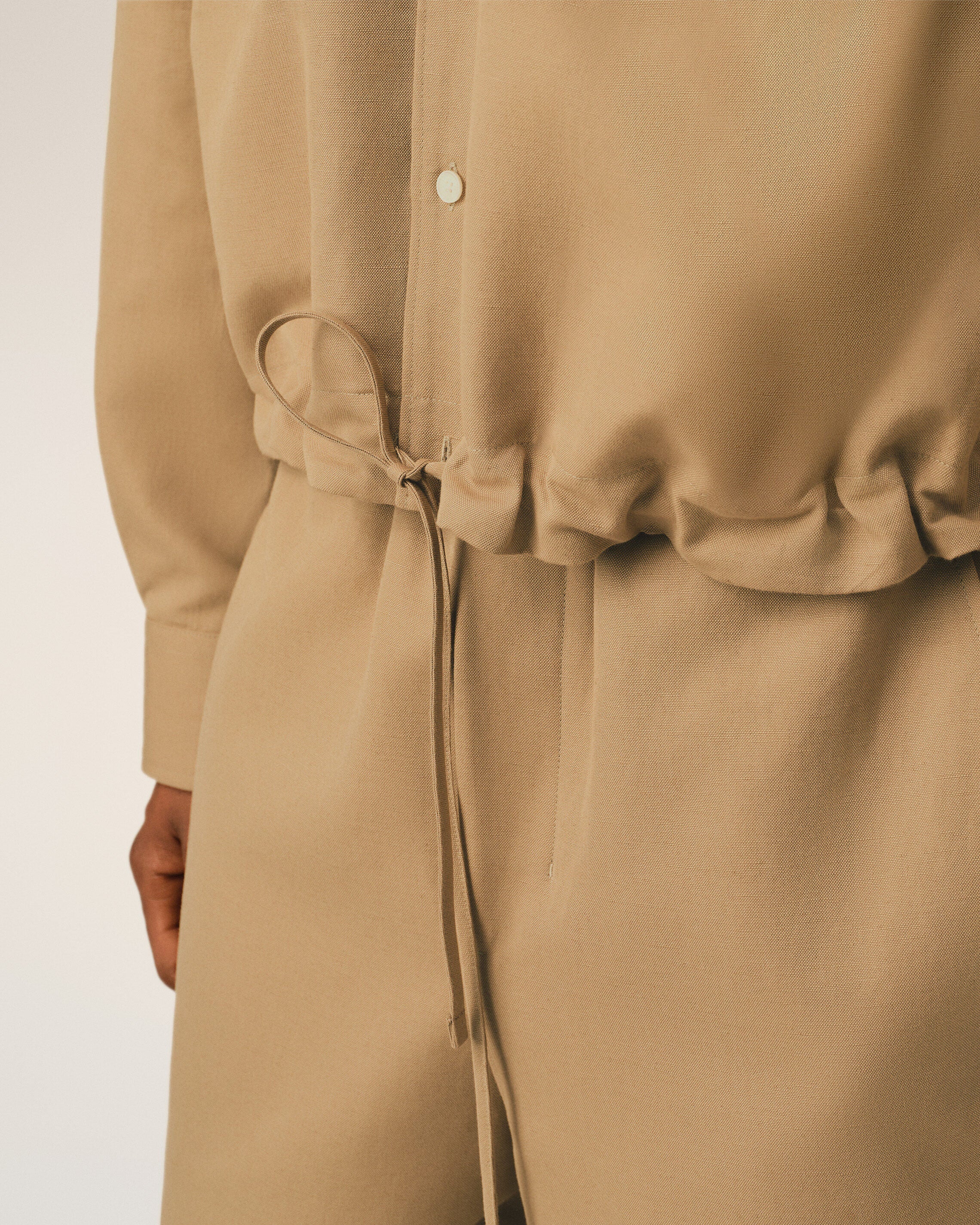 Chemise beige en coton et lin - Image 4