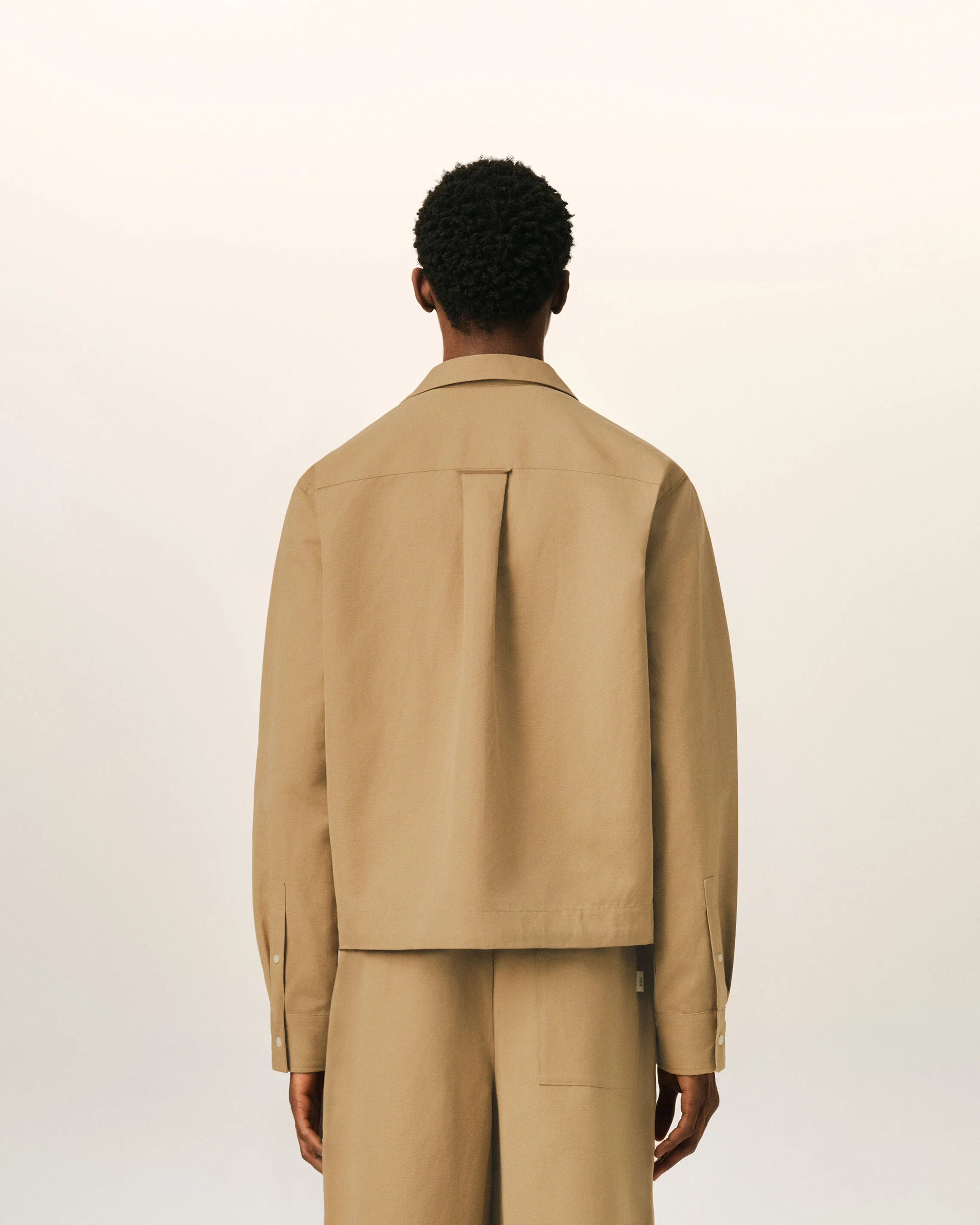 Chemise beige en coton et lin - Image 5