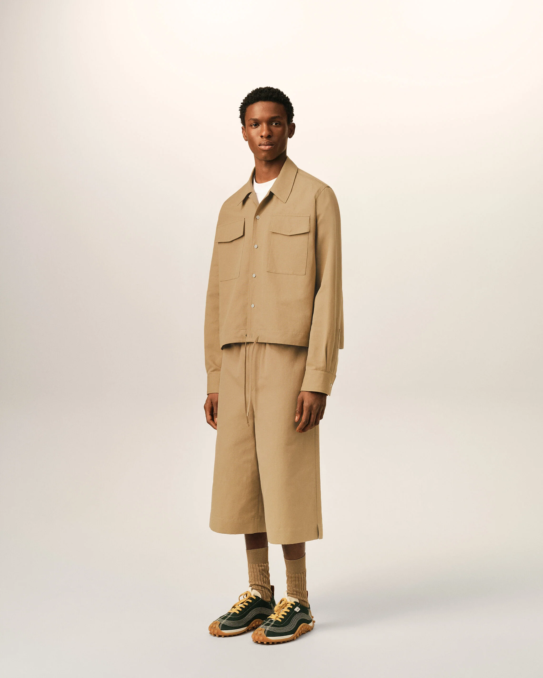 Chemise beige en coton et lin - Image 6