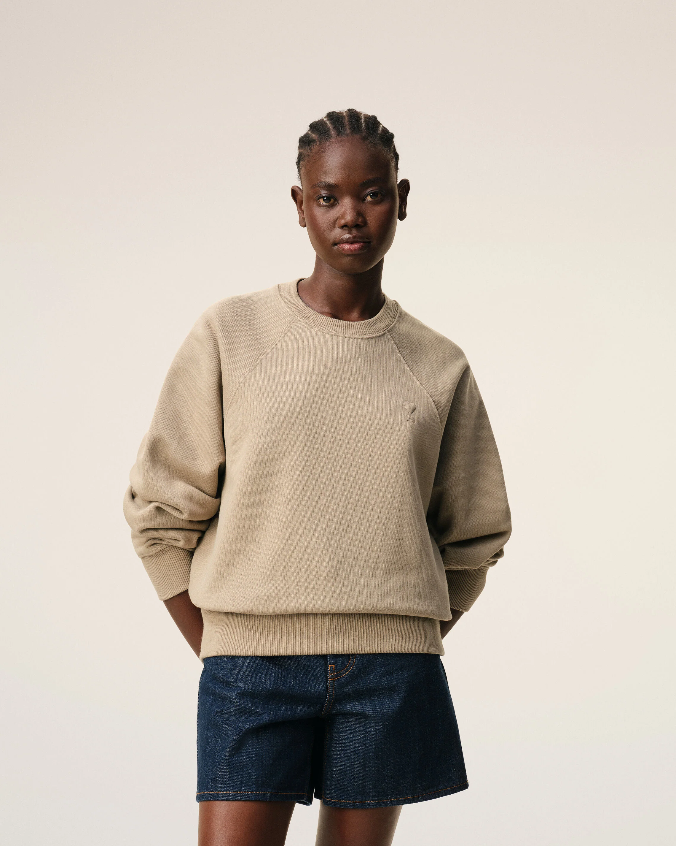 Sweatshirt Beige Ami De Coeur Embossé en Coton - Image 9