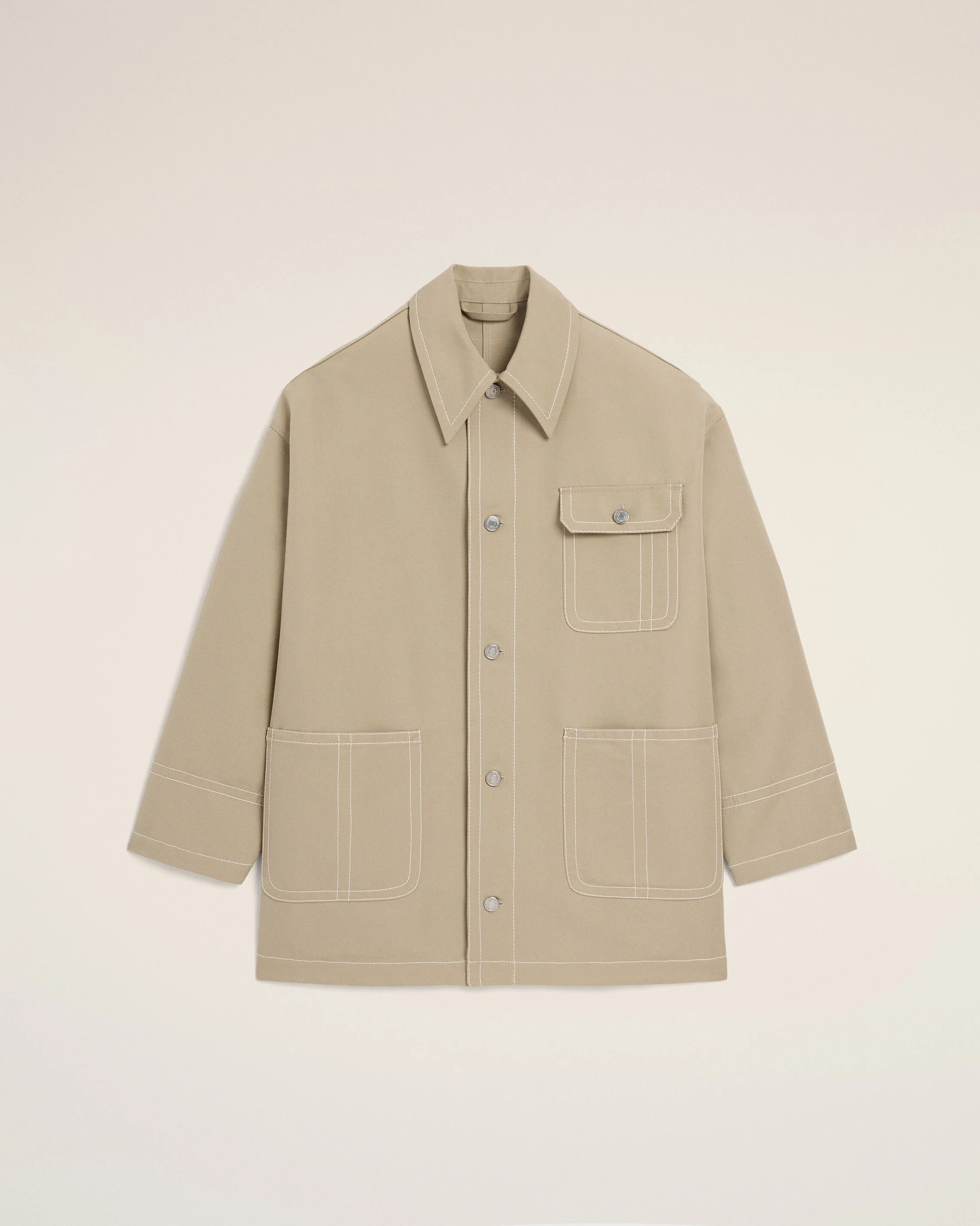Veste Beige Worker en Coton