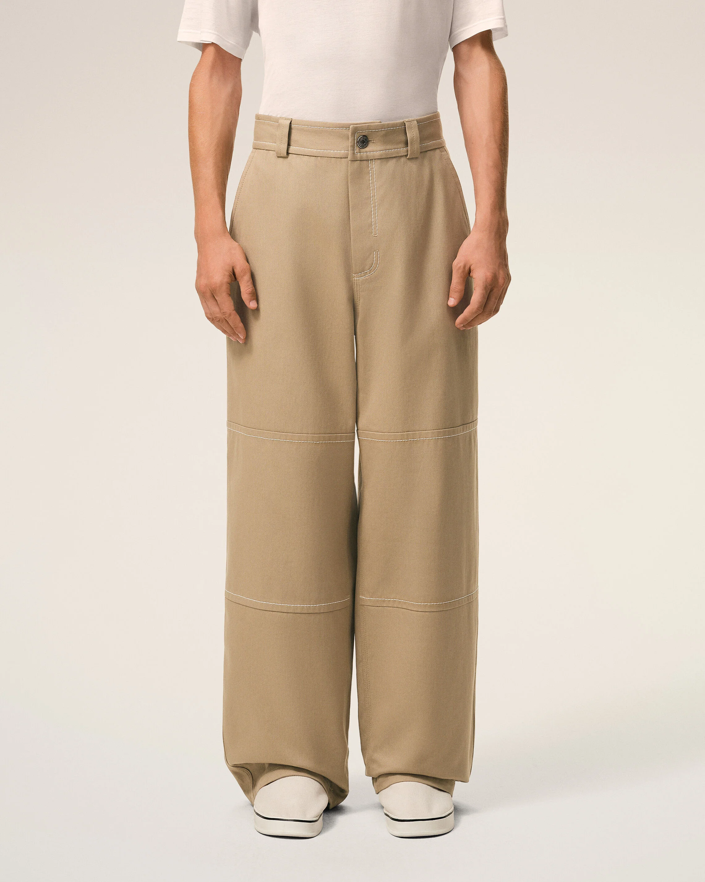 Pantalon Worker Beige en Coton - Image 3