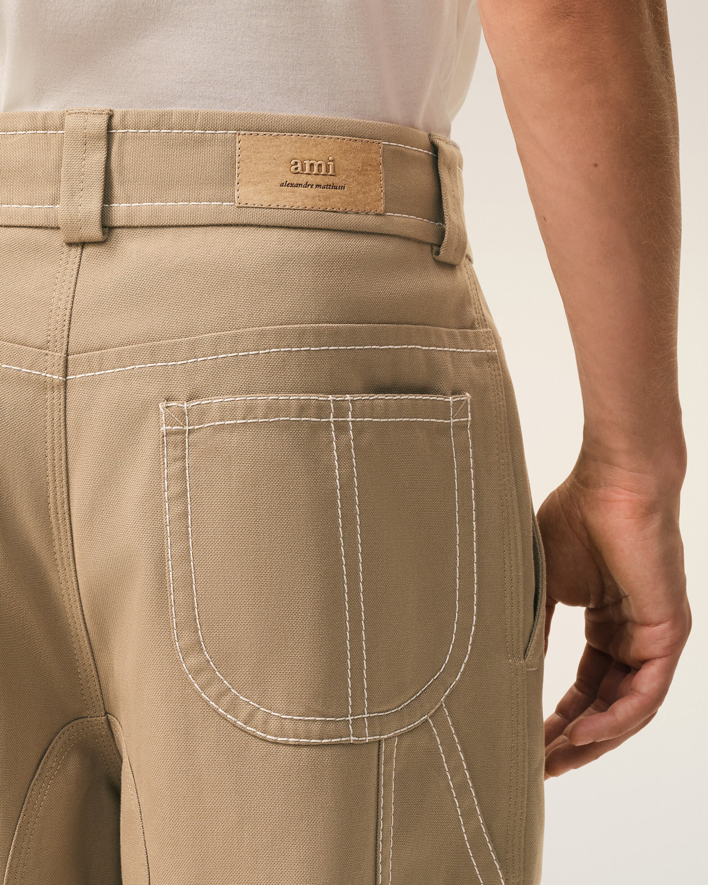 Pantalon Worker Beige en Coton - Image 5