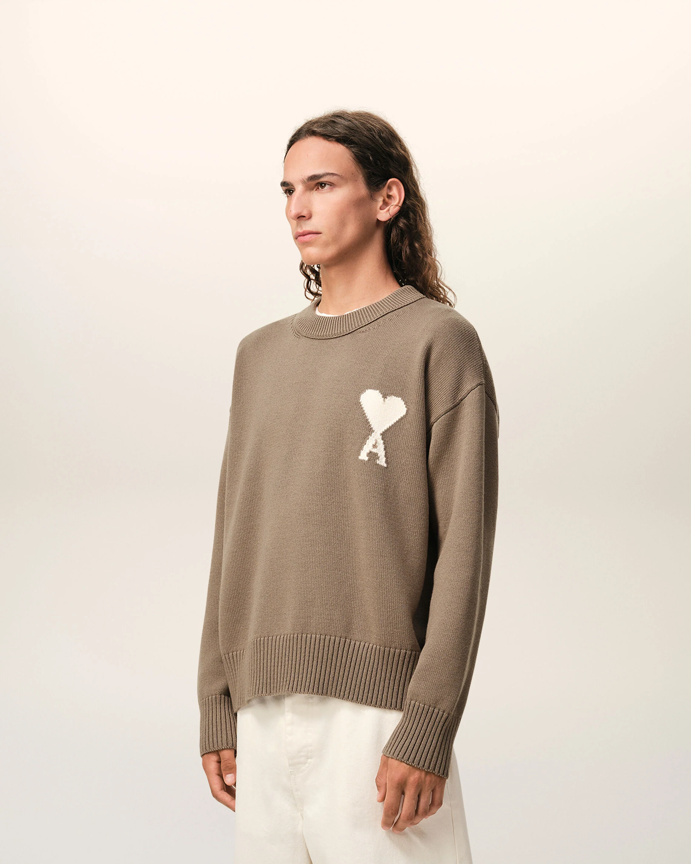 Pull Beige Col Rond Ami De Coeur en Laine Et Coton - Image 6