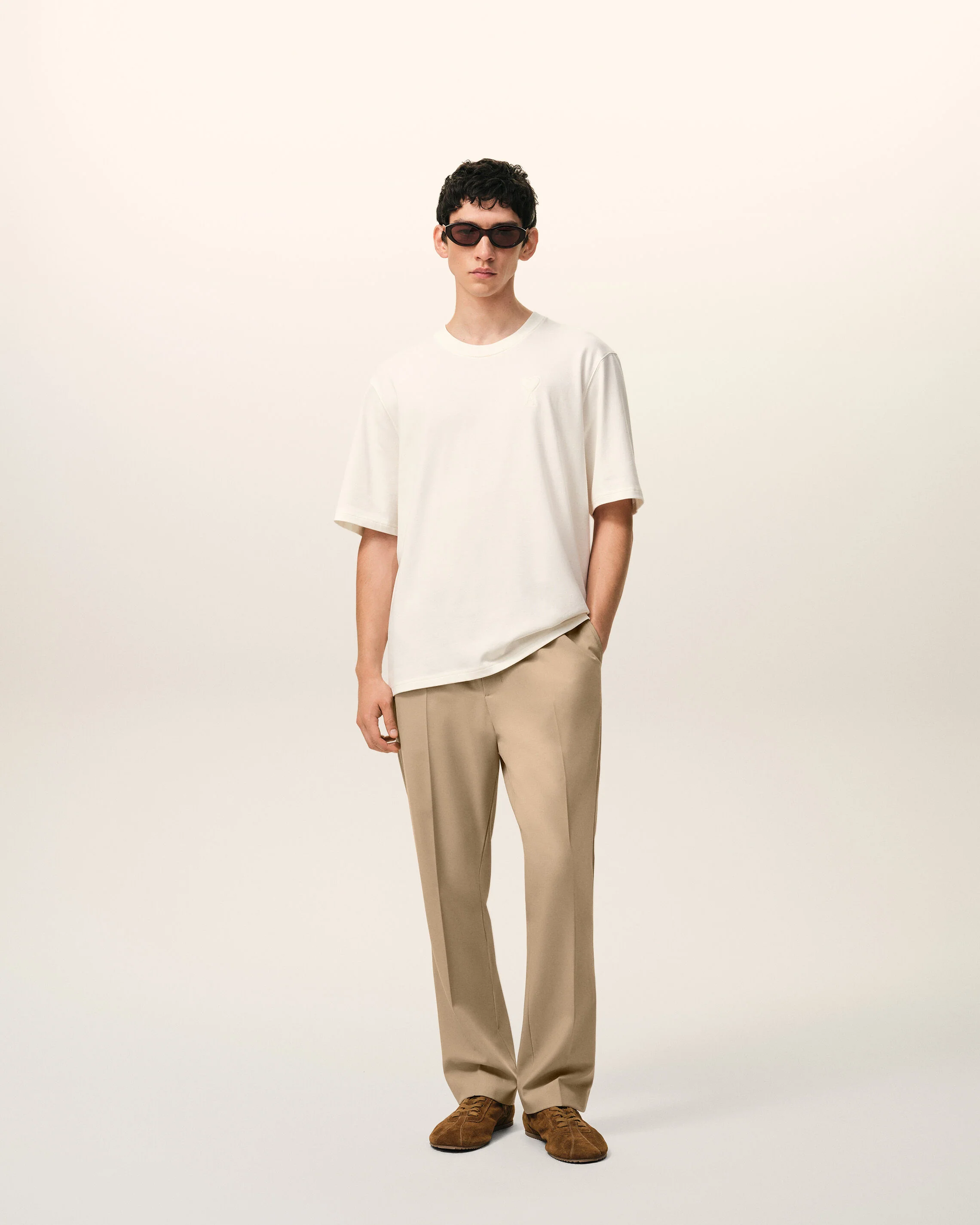 Pantalon Beige Taille Elastiquée en Laine - Image 2