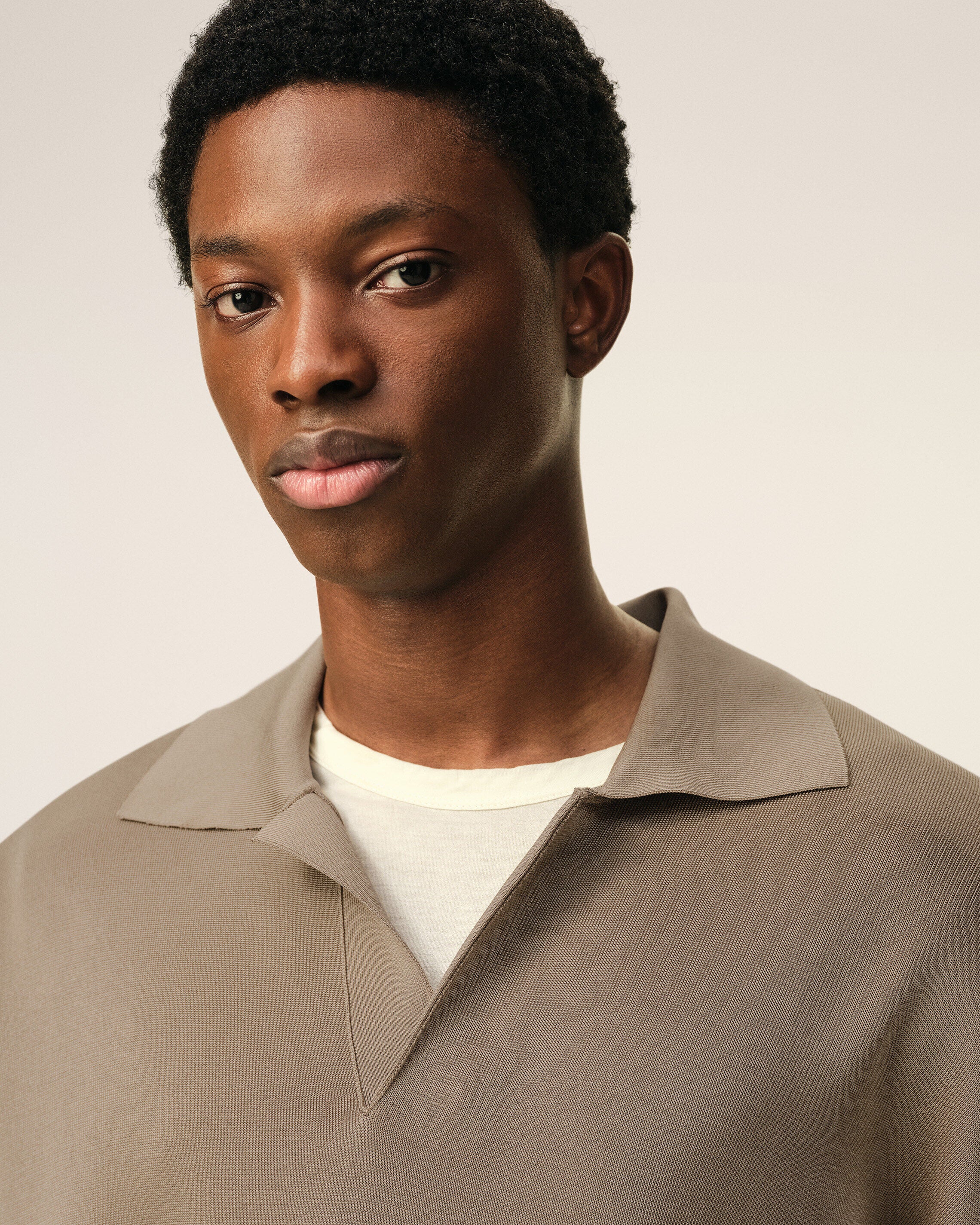 Polo Beige Manches Longues en Laine - Image 4