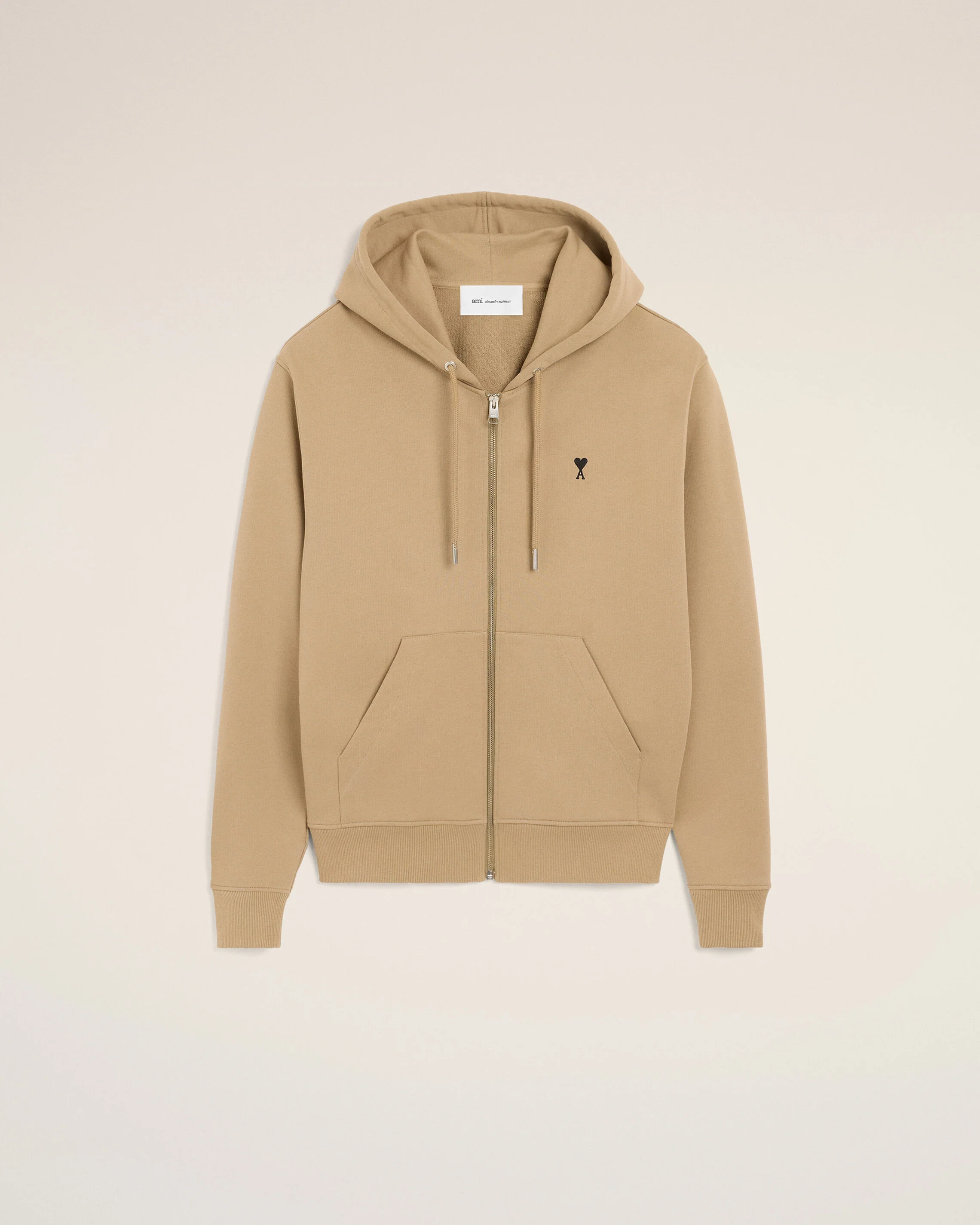 Hoodie beige zippé en coton Ami de Coeur