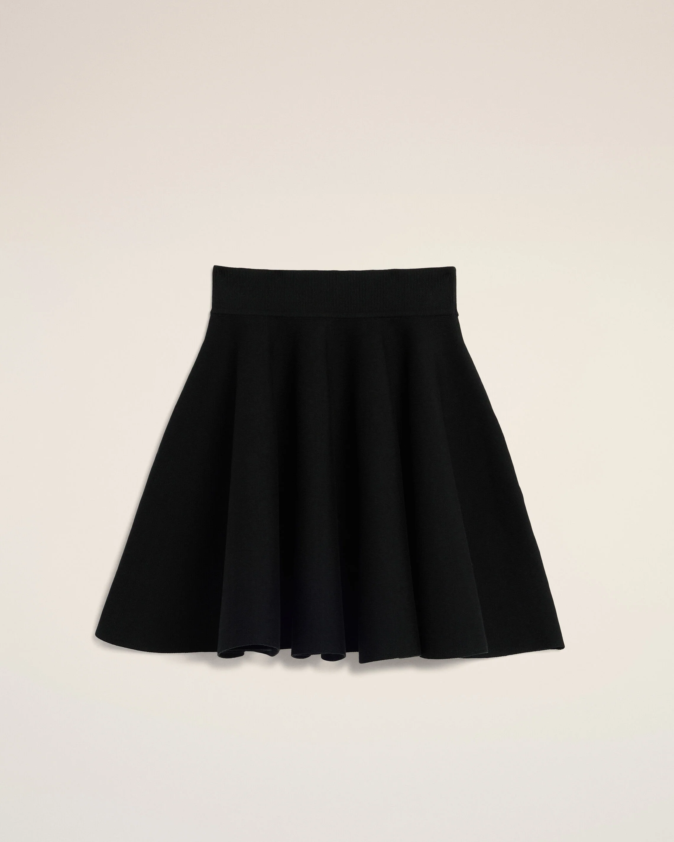 Jupe trapèze noire en coton