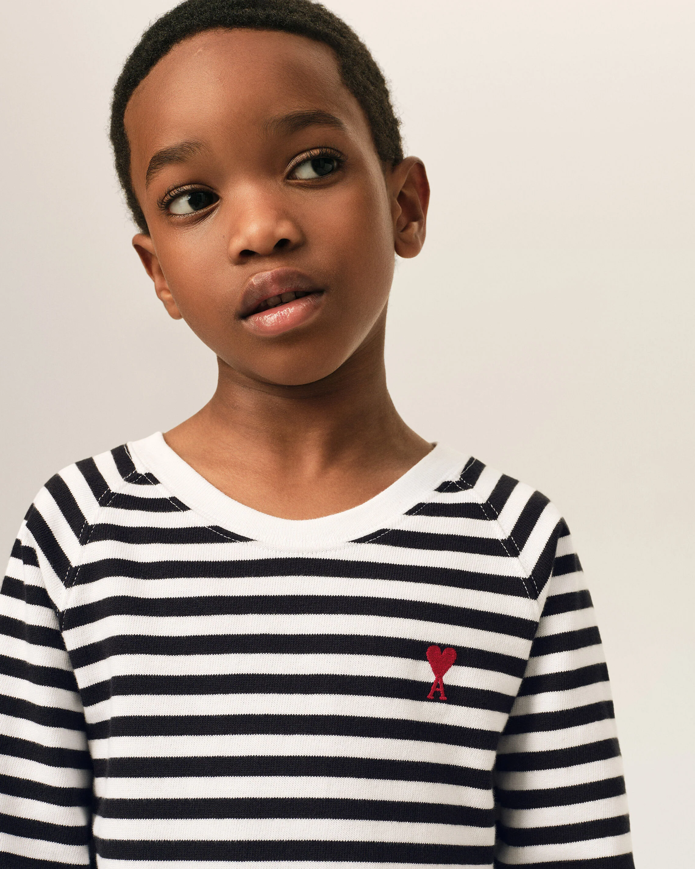 T-shirt marinière noire et blanc en coton Ami de Coeur - Image 3