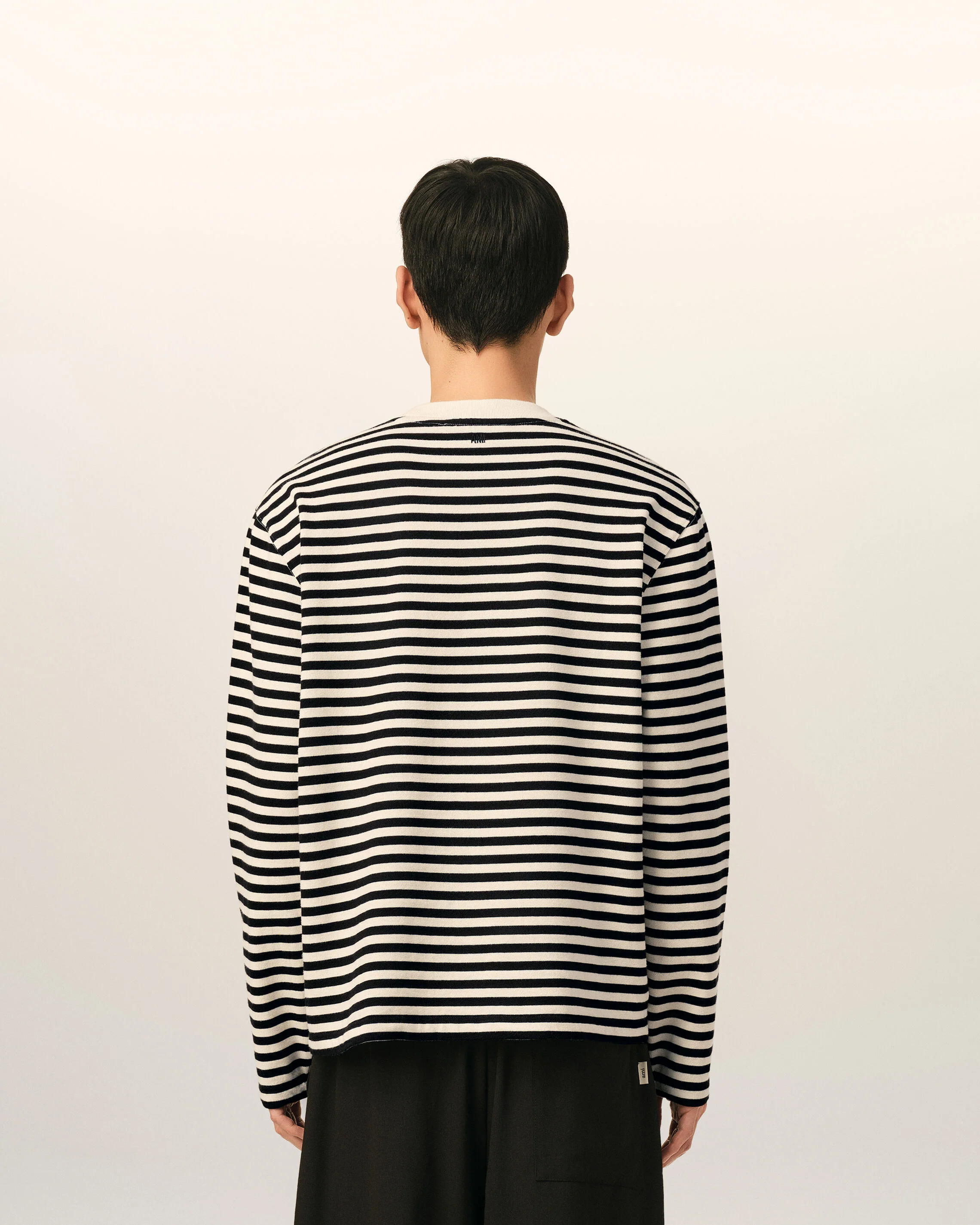 T-shirt marinière noir et blanc en coton Ami de Coeur - Image 5