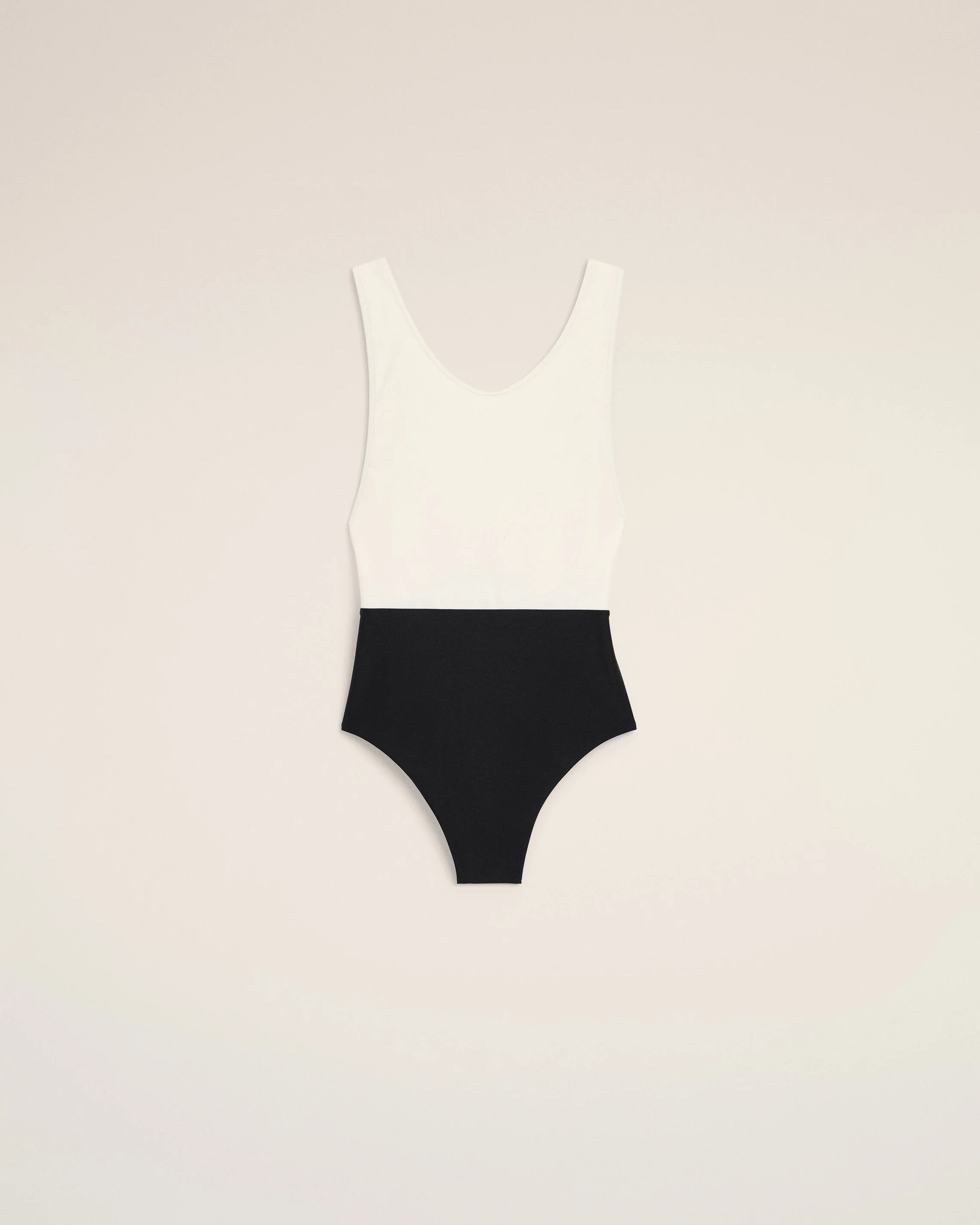 Maillot De Bain Une Piece Noir Et Blanc en Nylon