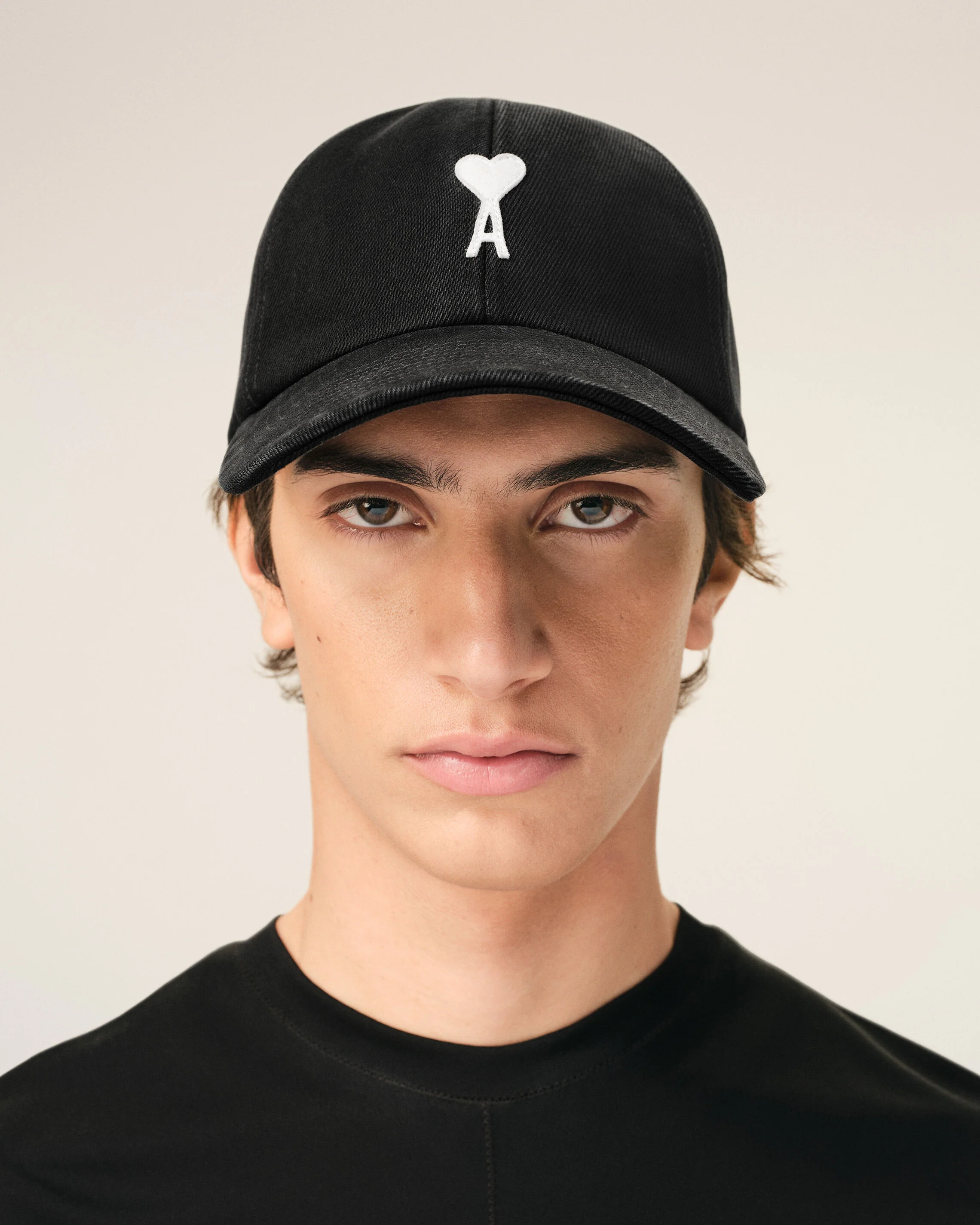 Casquette Noire Empiècement Feutré Ami De Coeur en Coton - Image 2