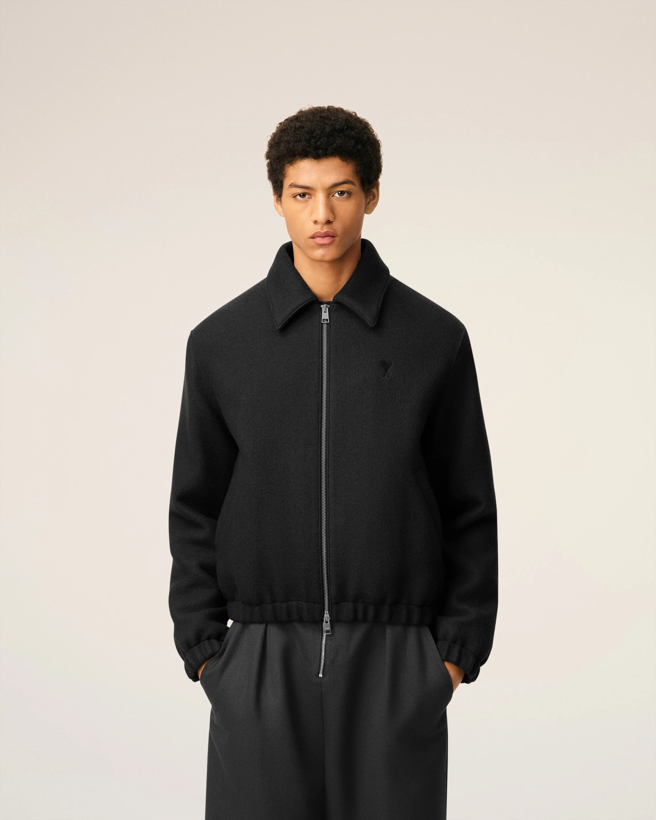 Blouson Noir Zippé Ami De Coeur En Coton - Image 3