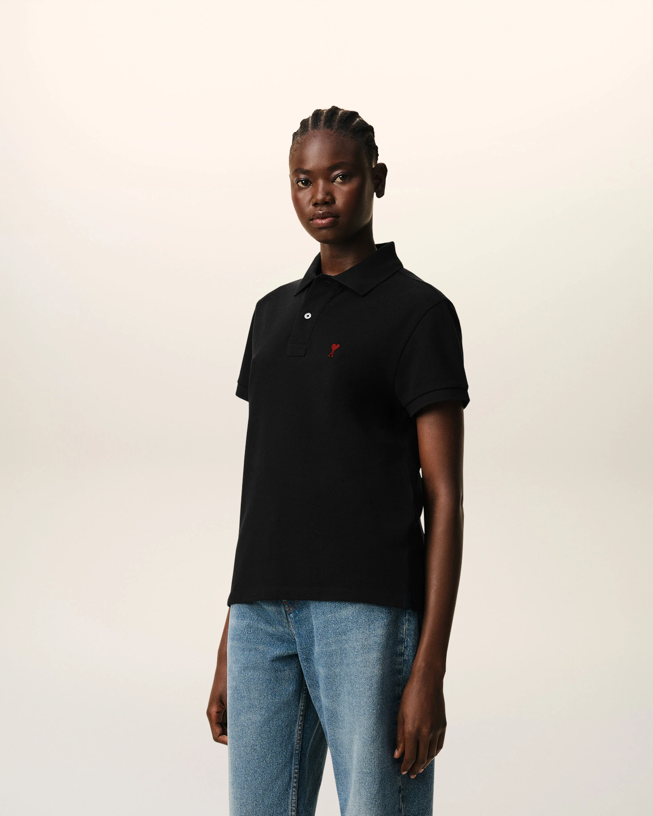 Polo noir en coton Ami de Coeur - Image 12