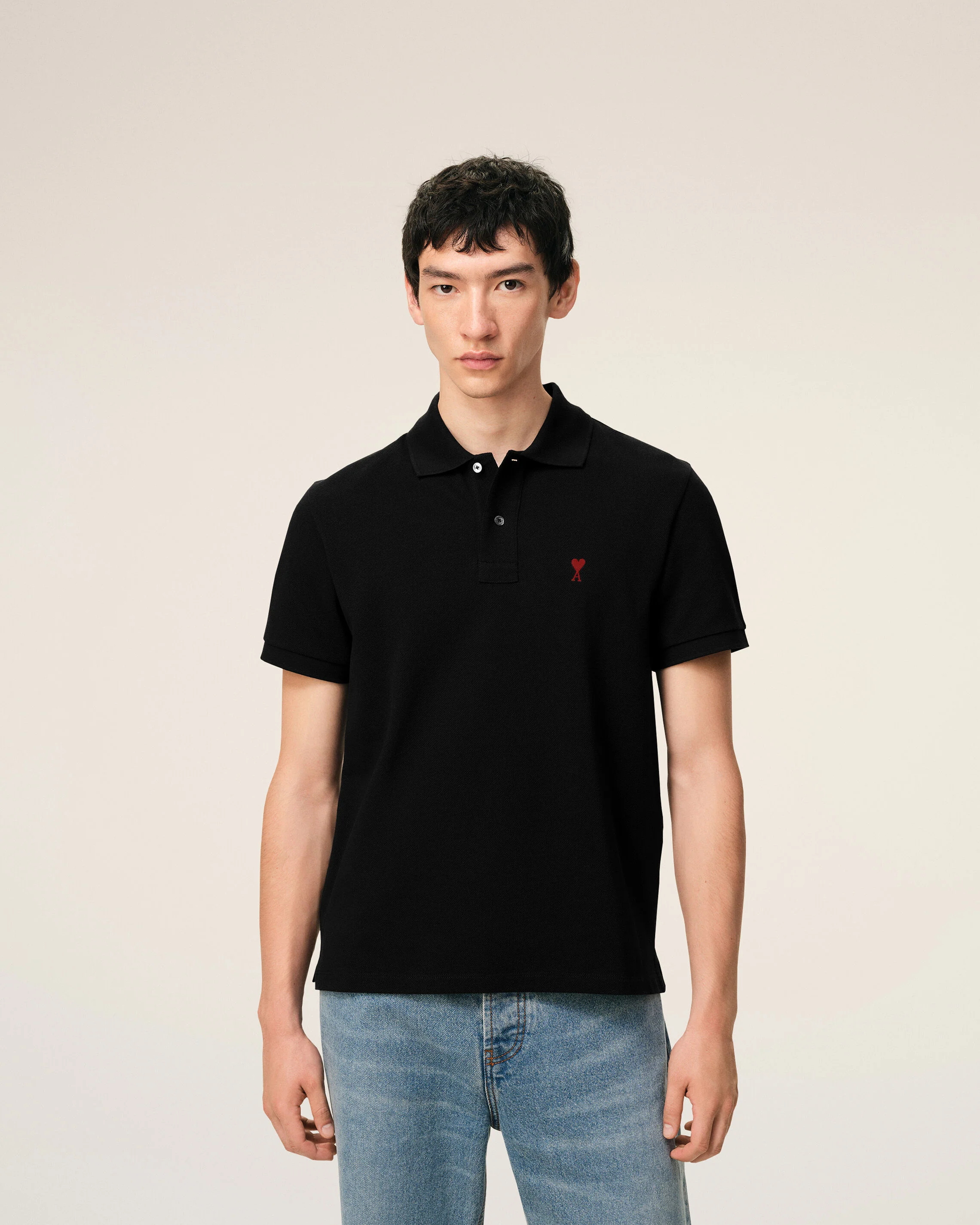 Polo noir en coton Ami de Coeur - Image 3