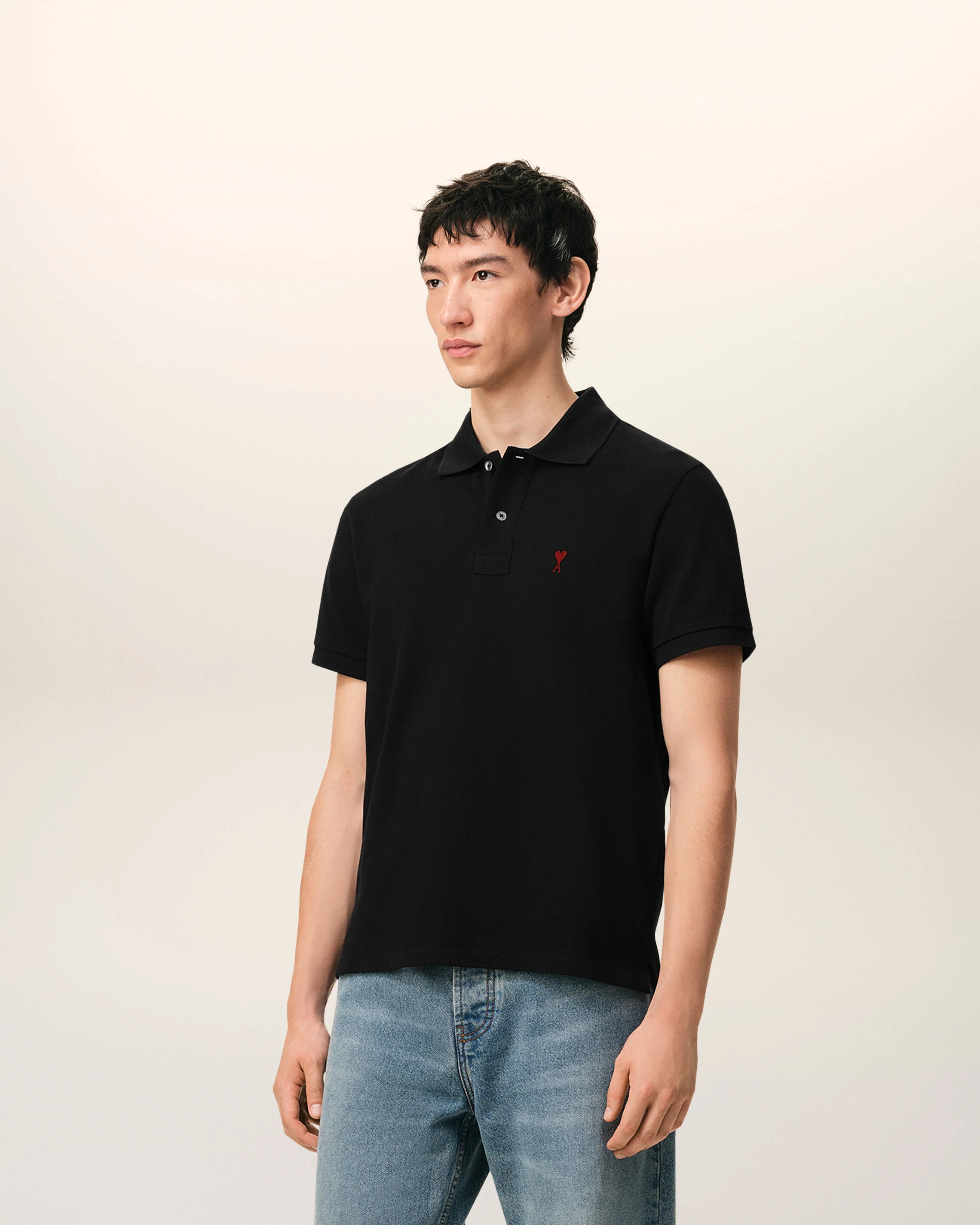 Polo noir en coton Ami de Coeur - Image 6