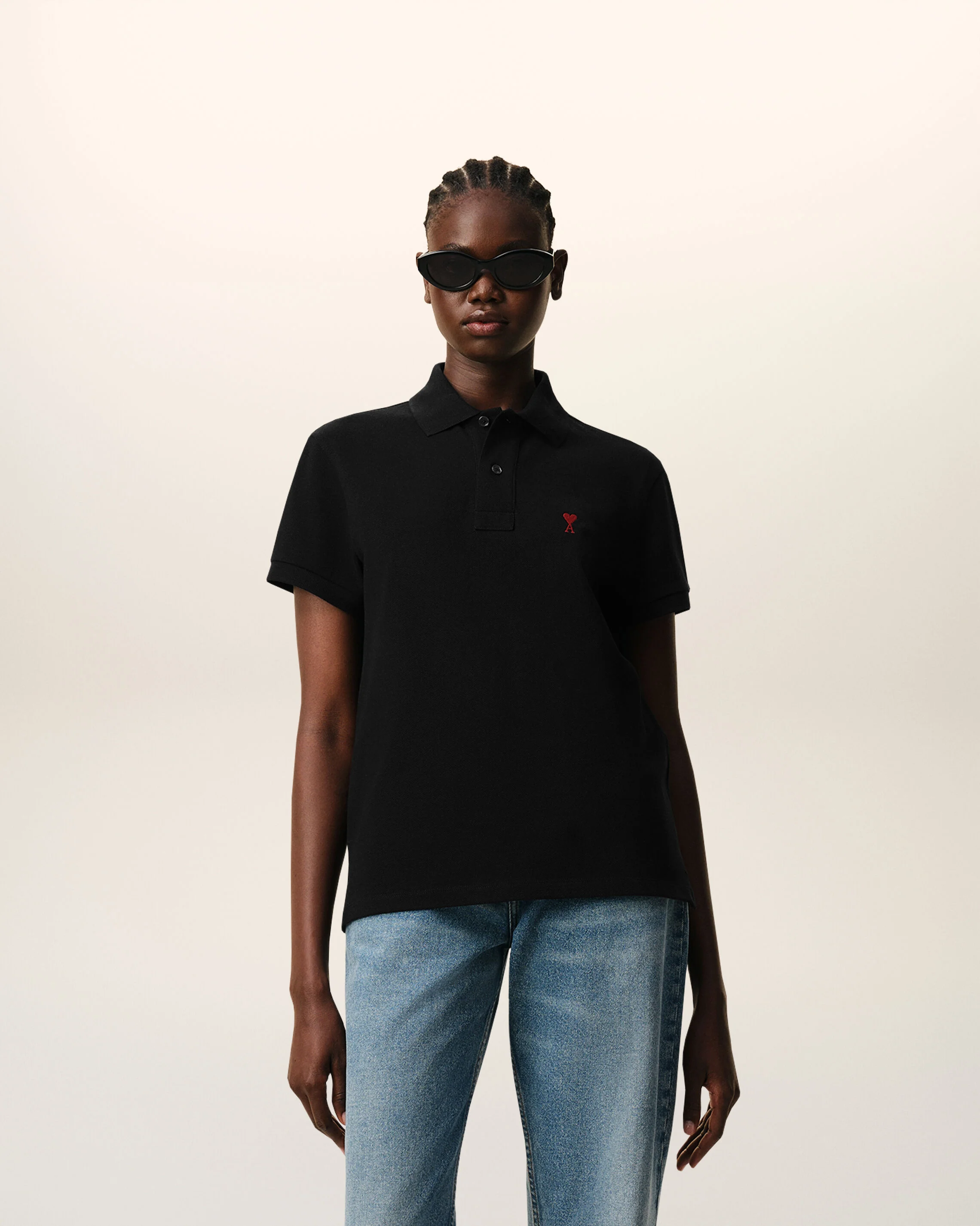 Polo noir en coton Ami de Coeur - Image 8