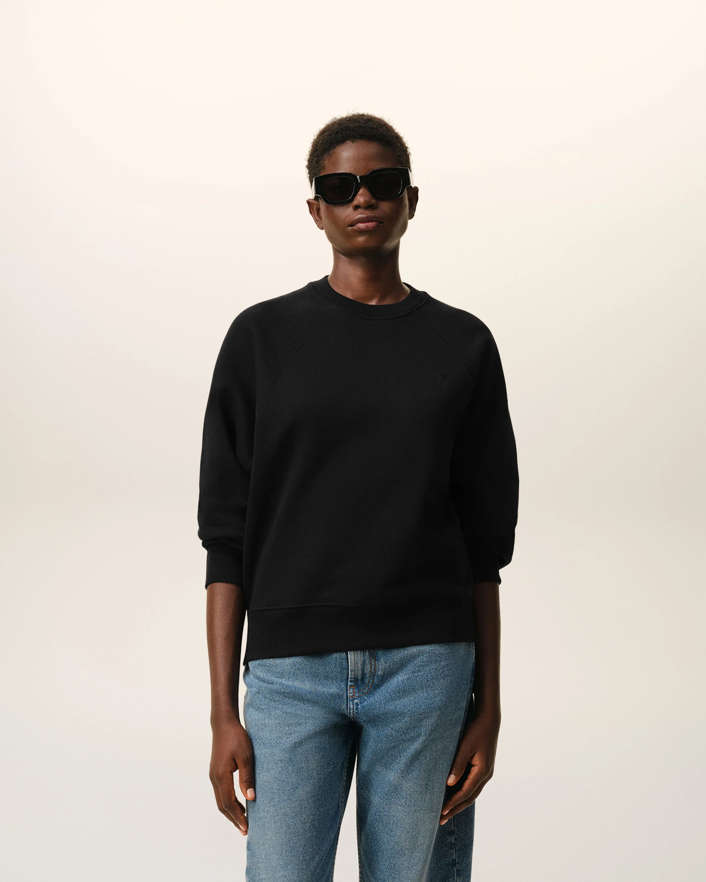 Sweatshirt Noir en coton Ami De Coeur Embossé - Image 8