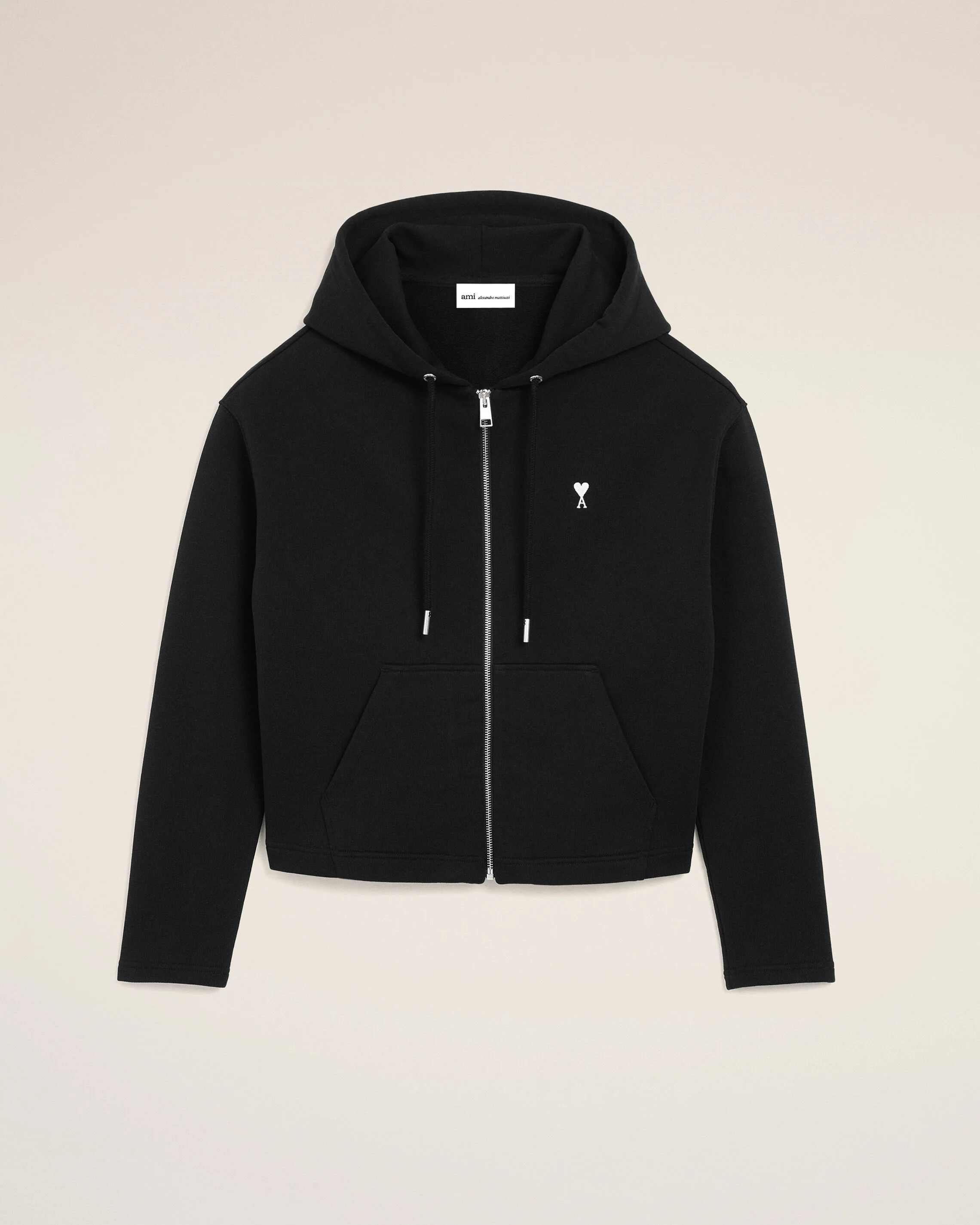 Hoodie Zippé Noir Ami De Coeur en Coton