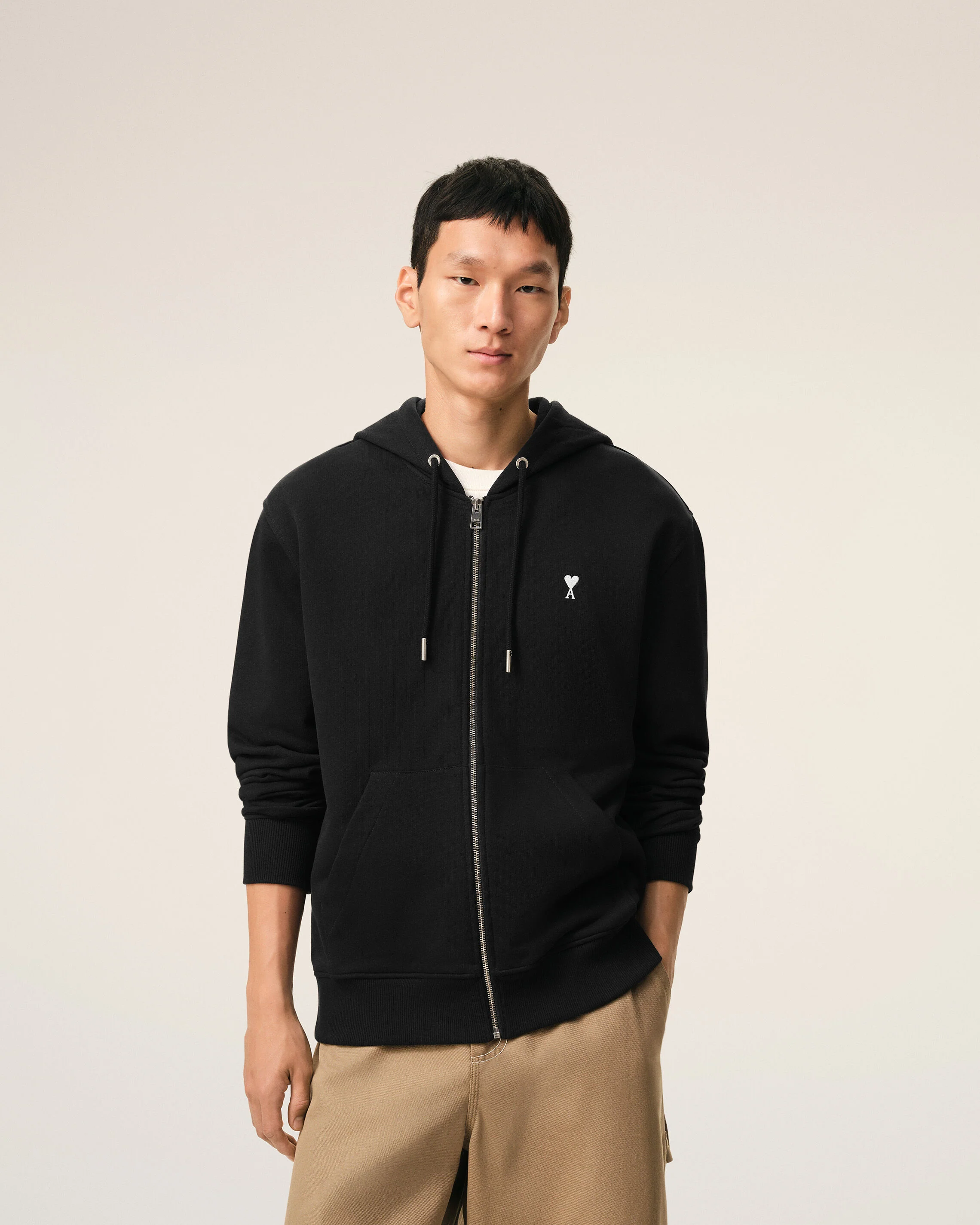 Hoodie Zippé Noir Ami De Coeur en Coton - Image 3
