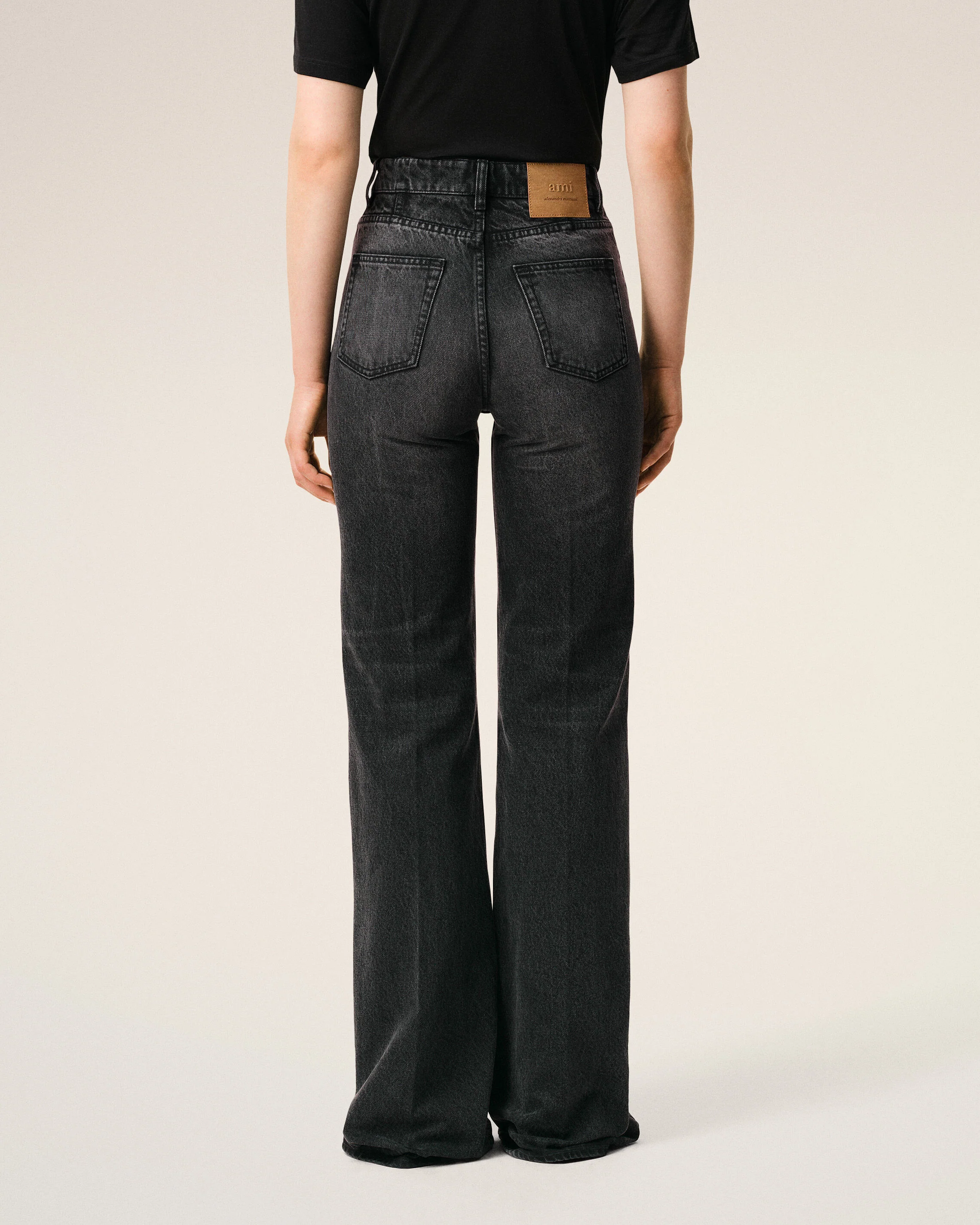 Jean Noir Coupe Flare en Coton - Image 4
