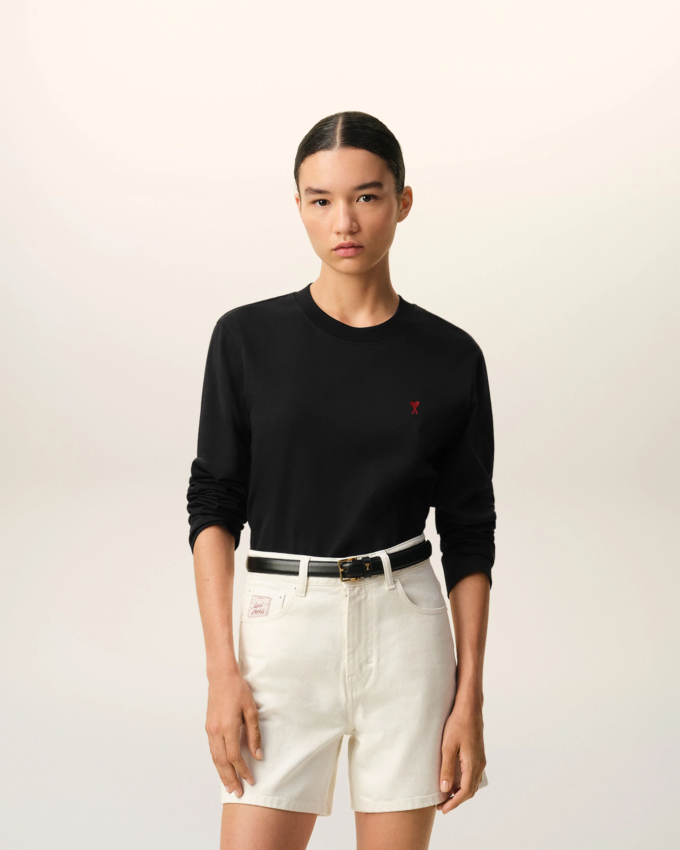 T-shirt noir Manches Longues en coton Ami De Coeur - Image 8