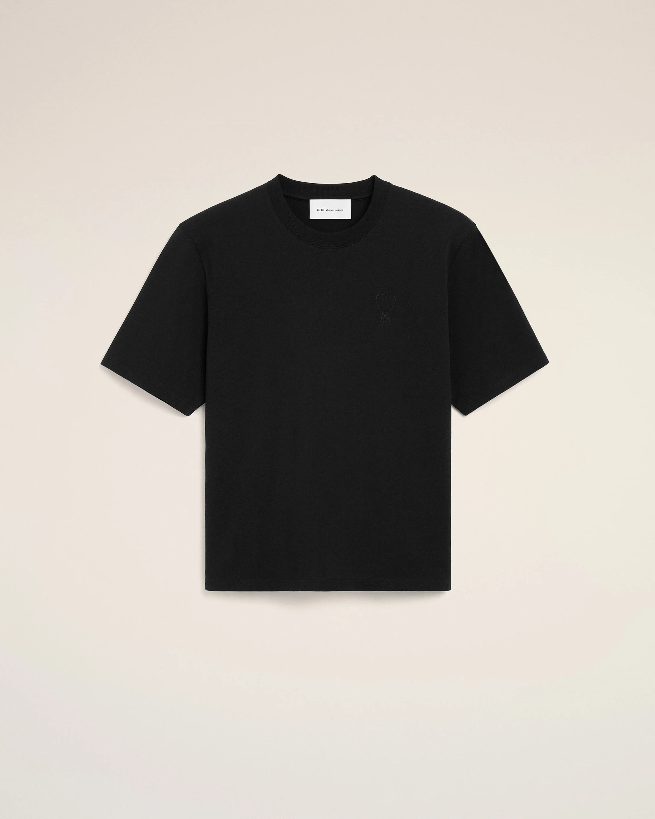 T-shirt noir en coton Ami de Coeur embossé