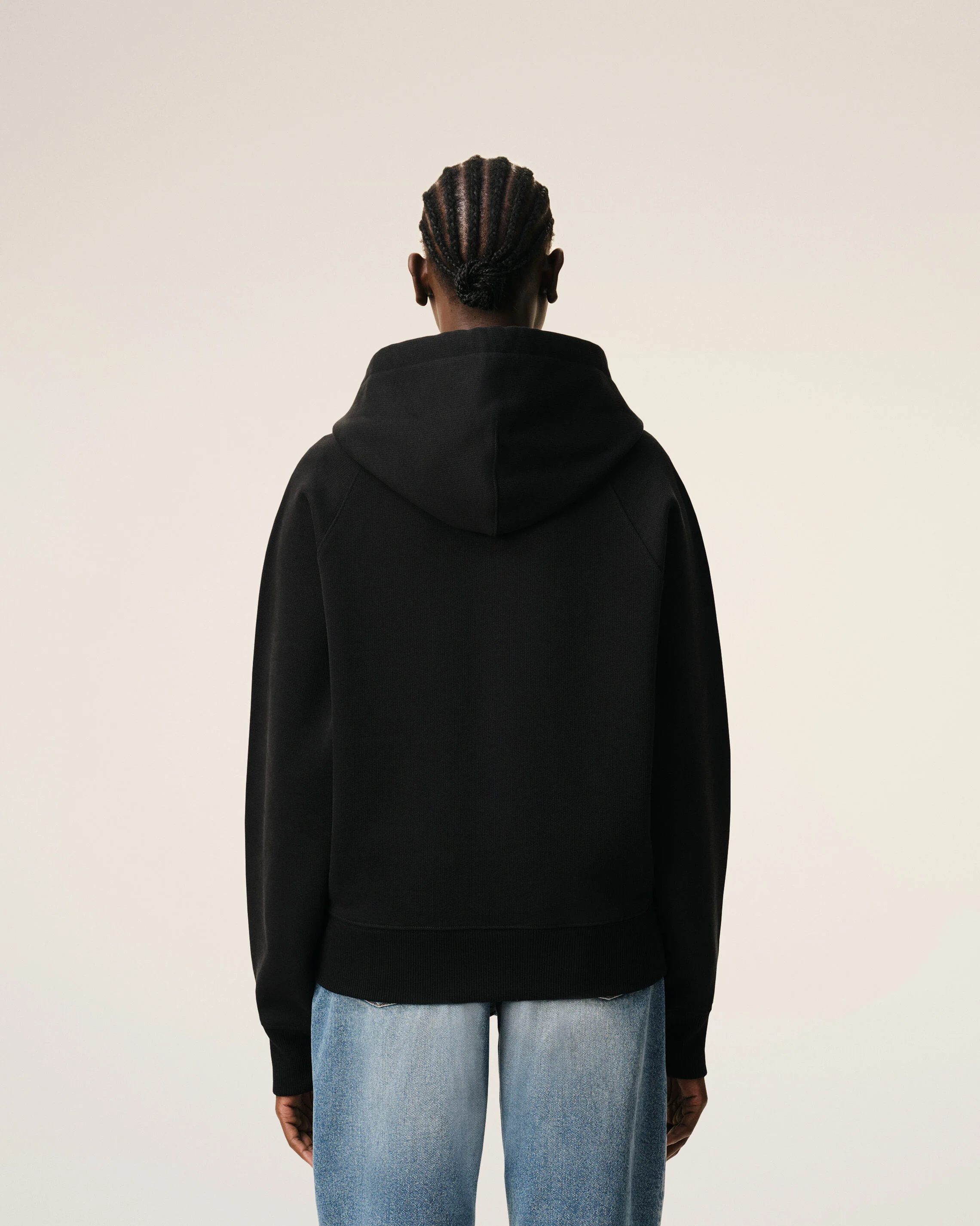 Hoodie noir Zippé en coton Ami De Coeur Embossé - Image 11