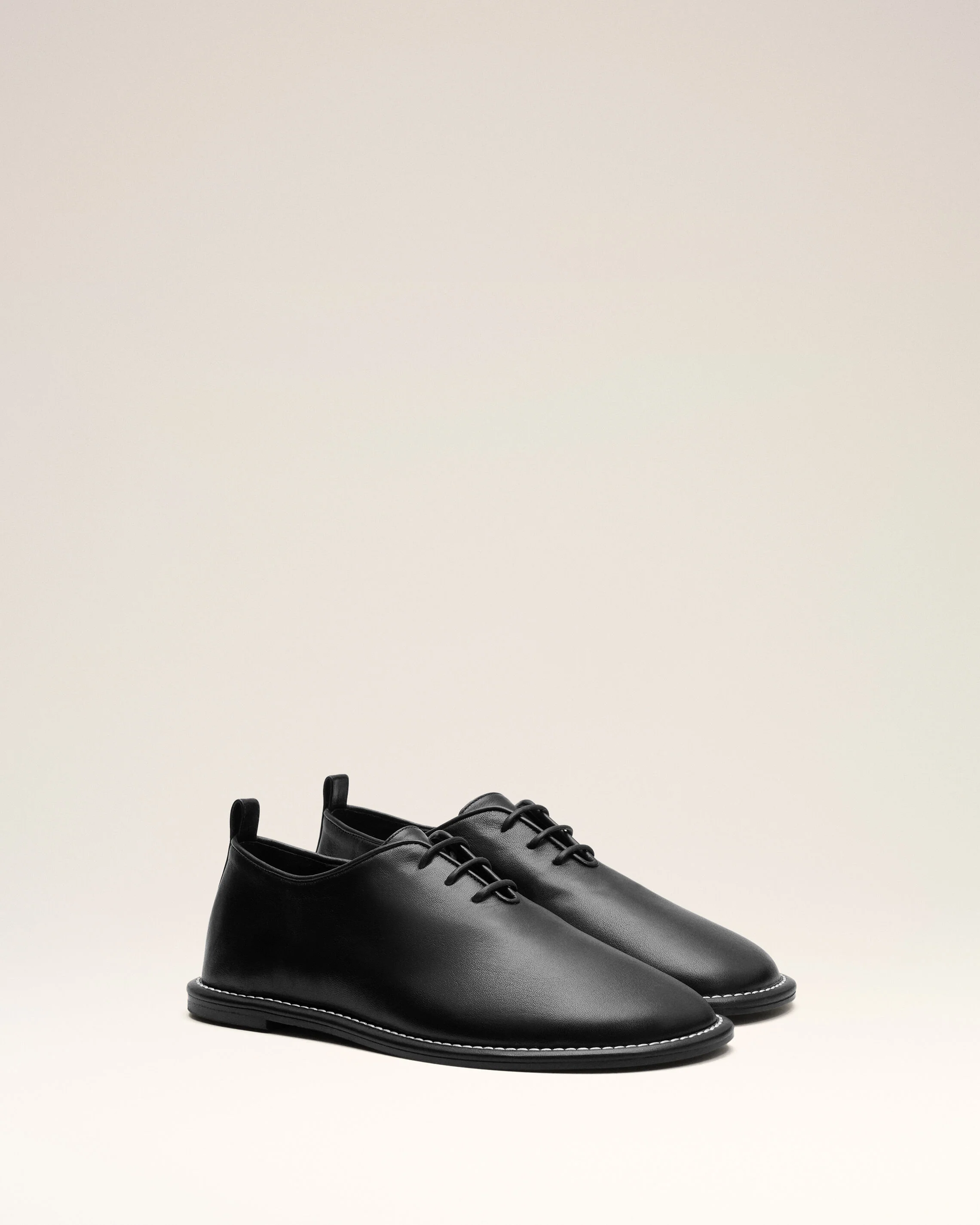 Souliers Derby Midi Noirs en Cuir De Veau - Image 8