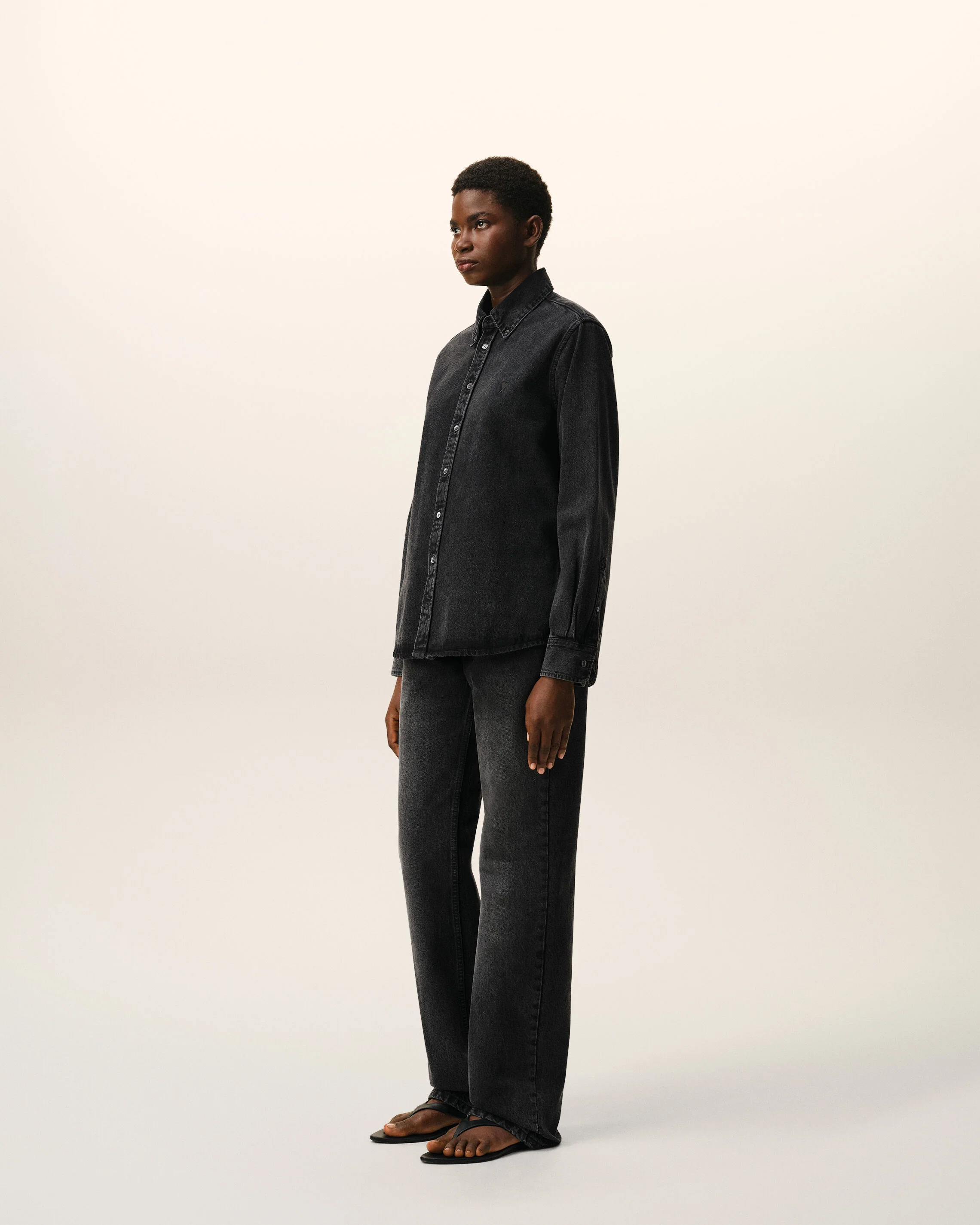 Chemise Denim Noir Ami De Coeur en Coton - Image 12