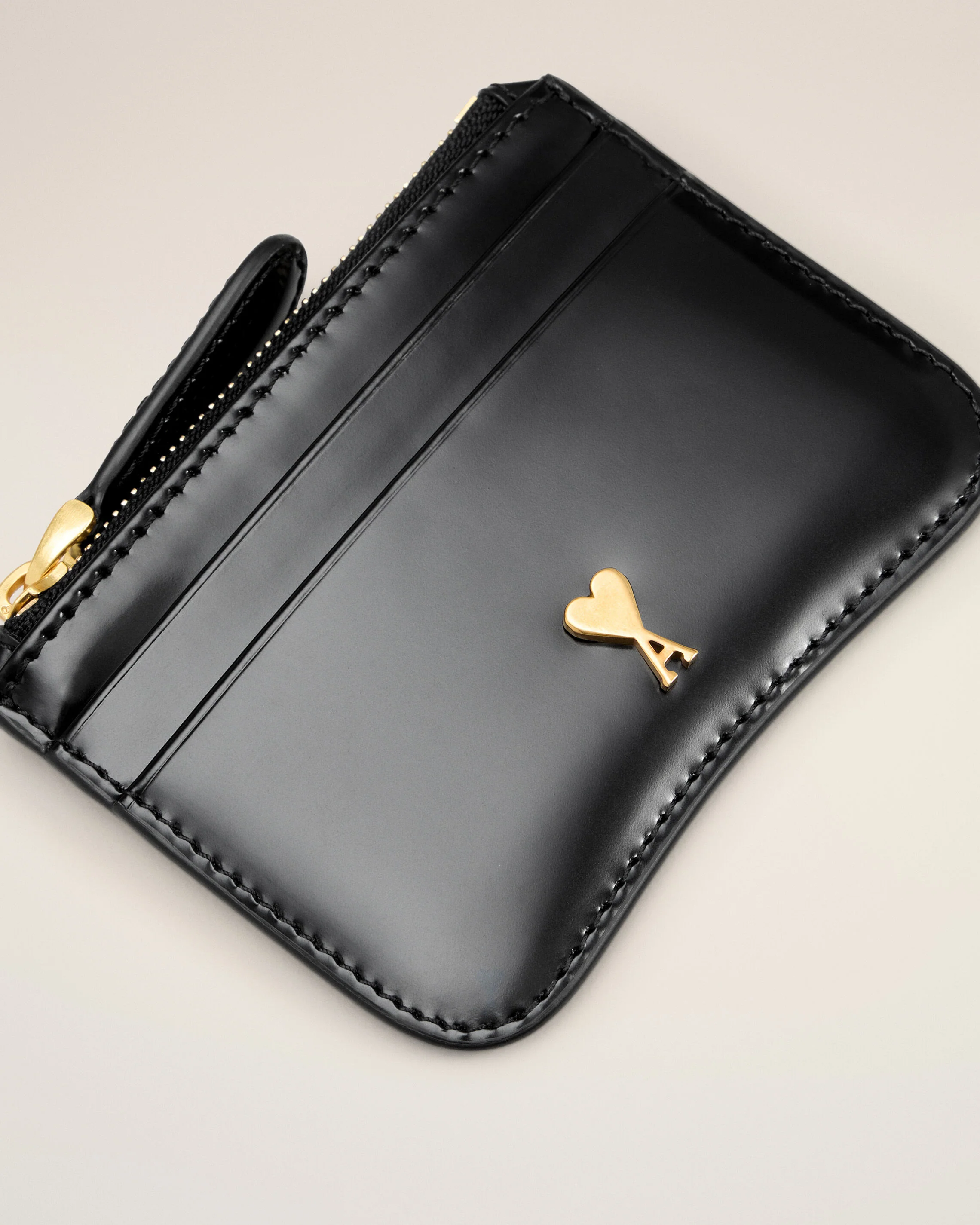 Porte-Cartes Zippé Paris Paris Noir en Cuir De Veau - Image 3