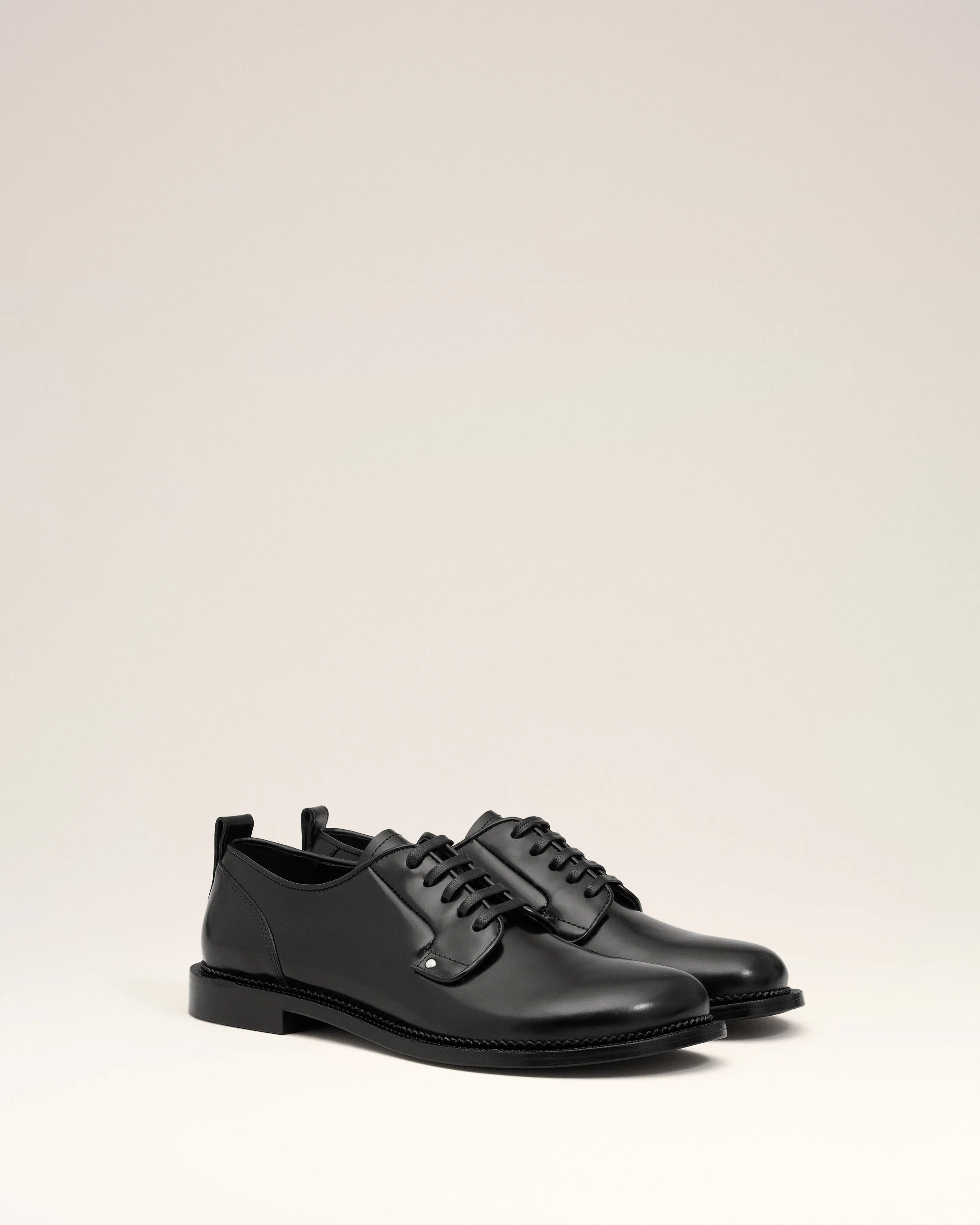 Derbies Noires A Bout Anatomique En Cuir - Image 3