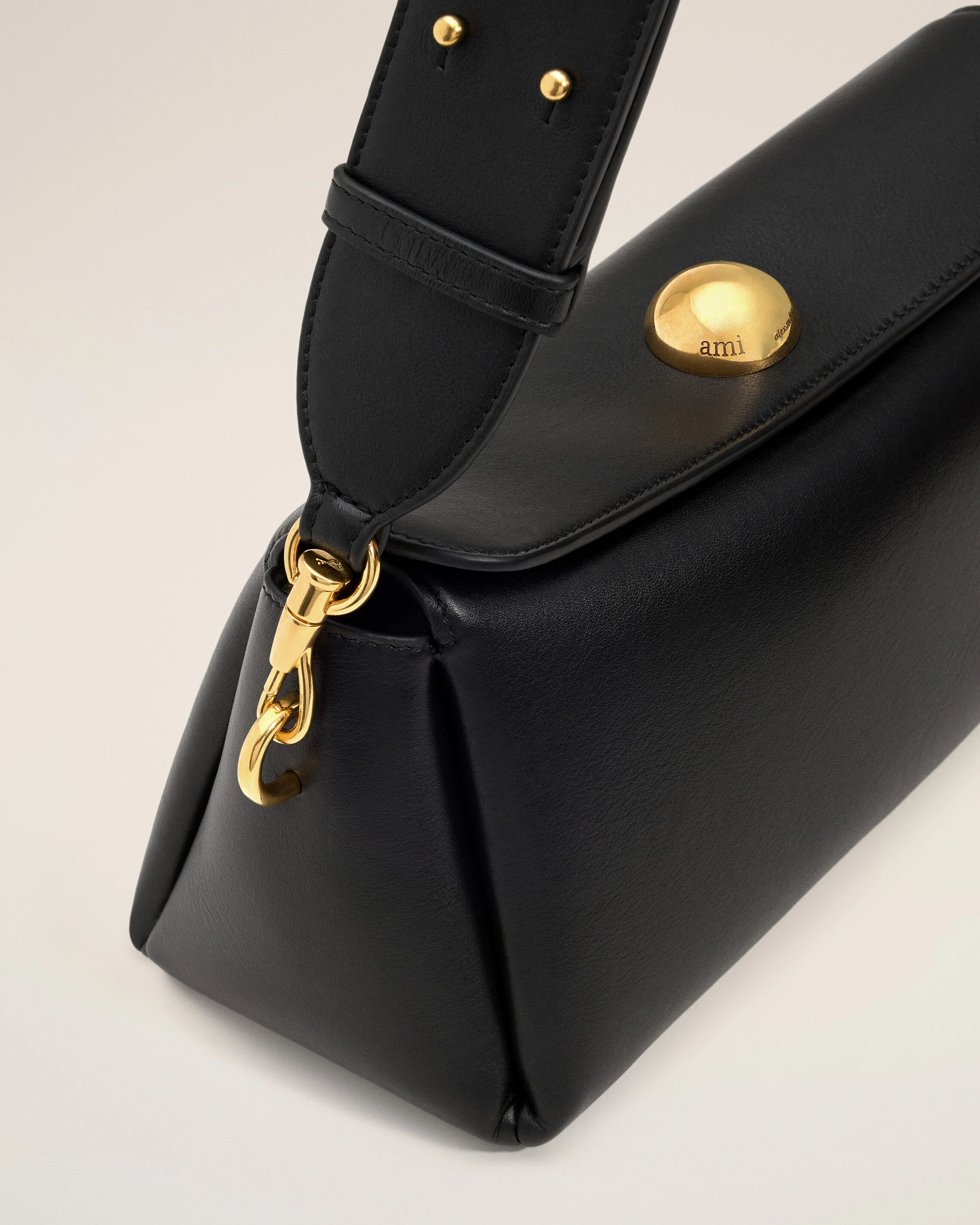 Sac Carrousel noir en cuir de veau - Image 6