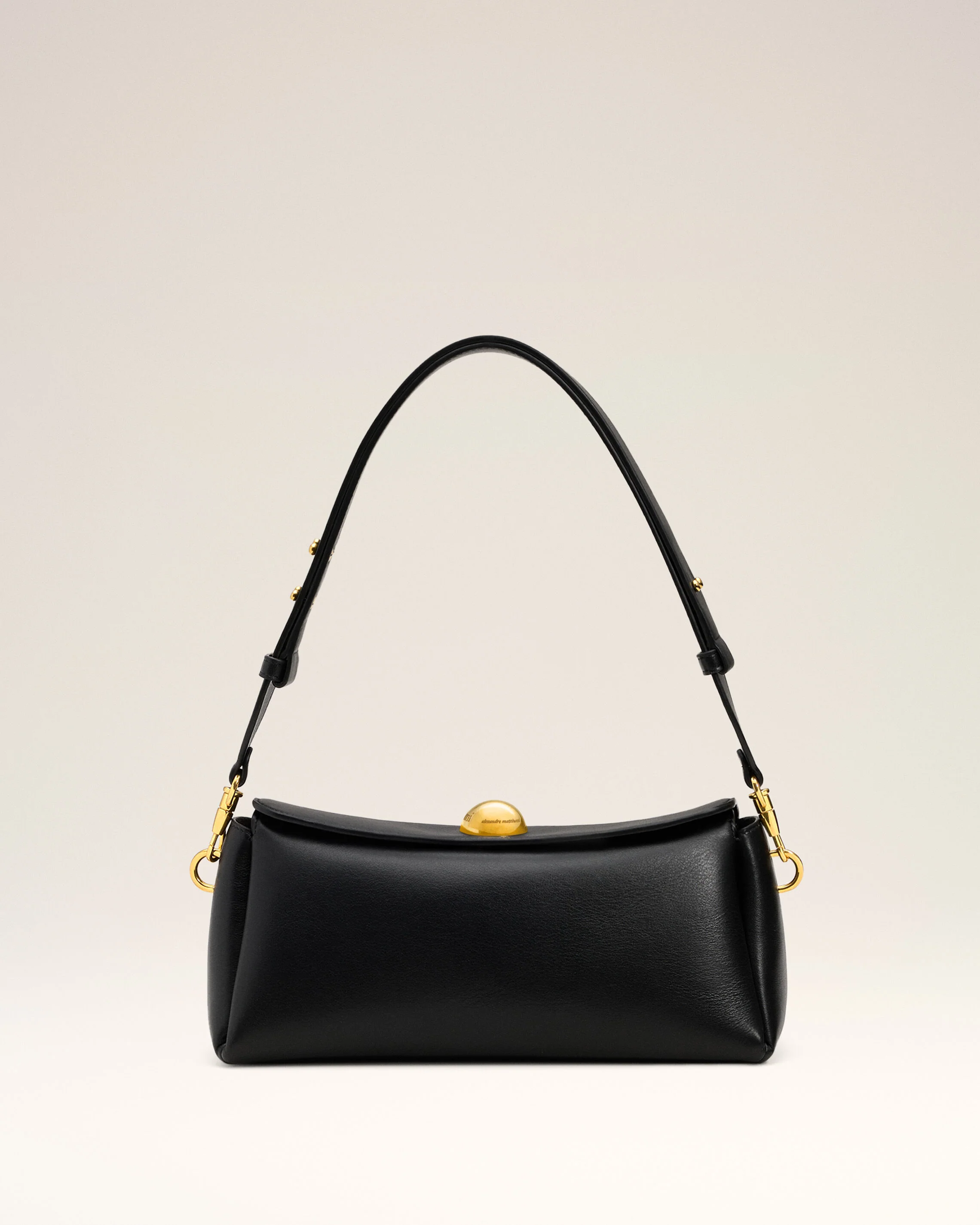 Sac Carrousel noir en cuir de veau - Image 9