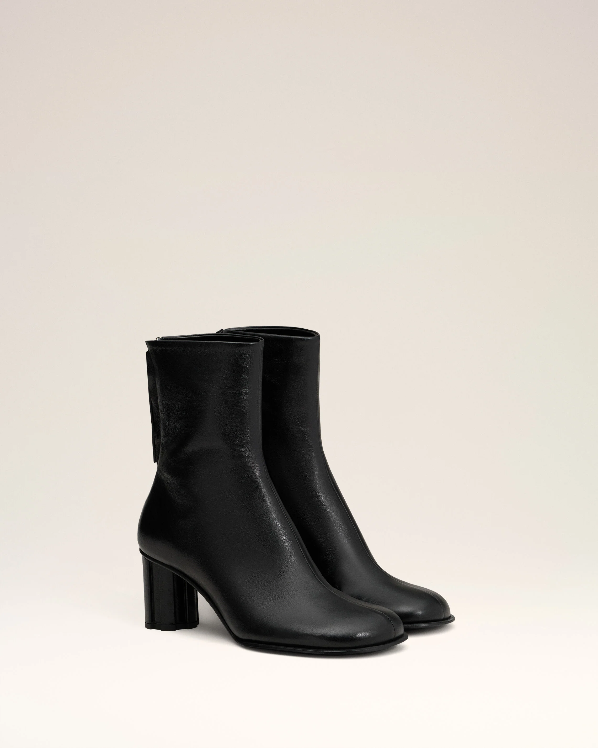 Bottes Piano Noires A Bout Anatomique En Cuir - Image 3