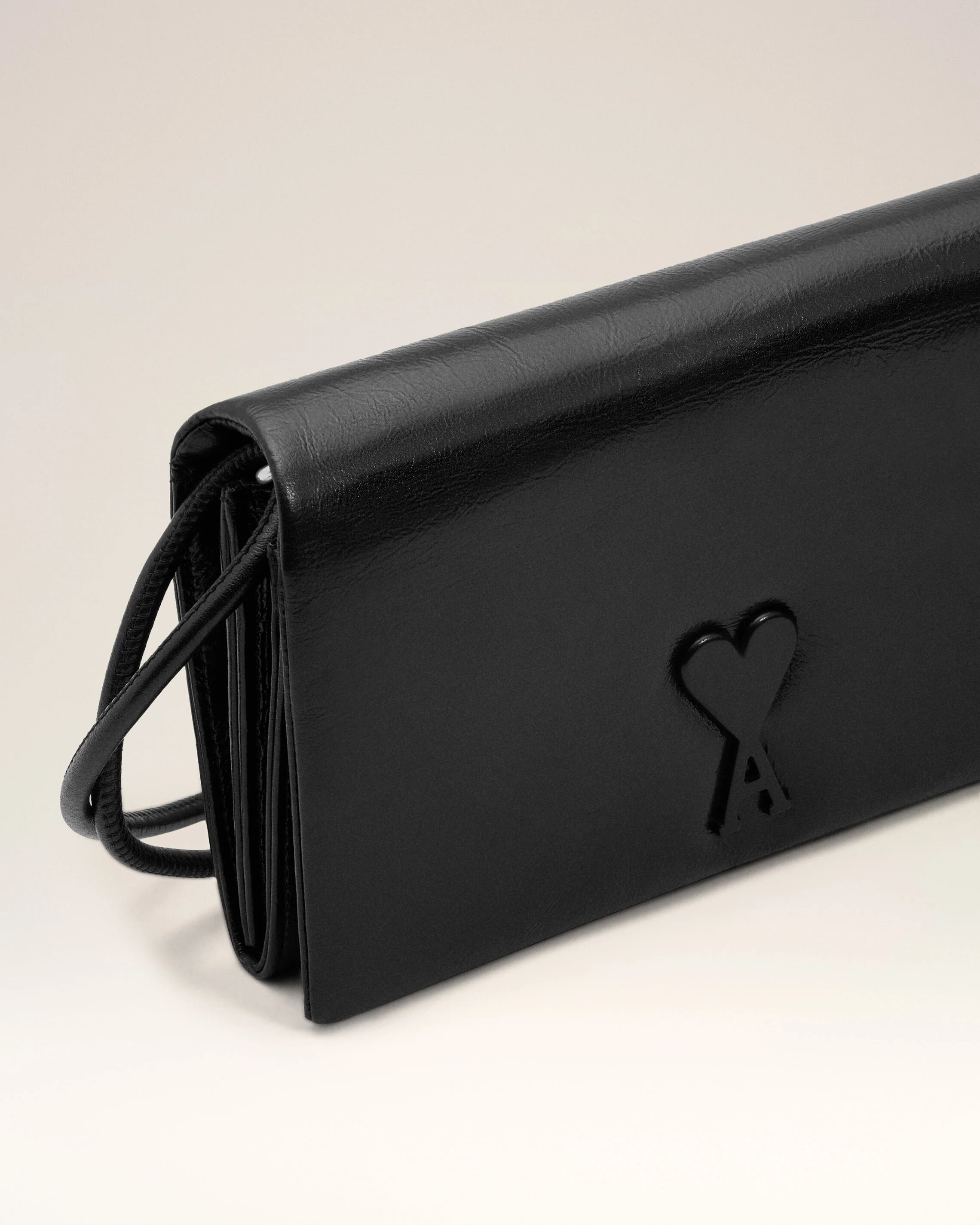 Portefeuille à Bandoulière Voulez-Vous Noir en Cuir De Vachette - Image 5