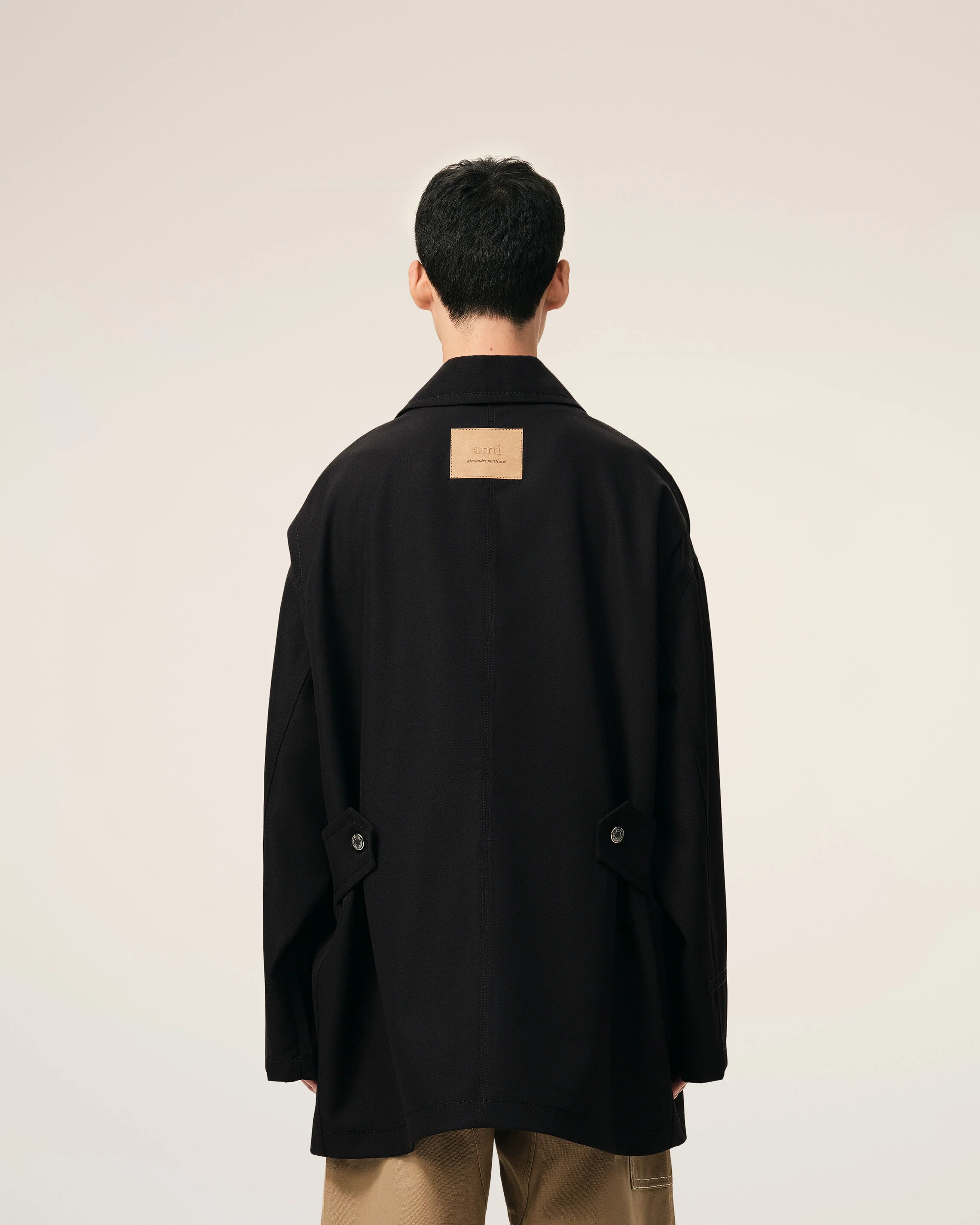 Veste Noire Worker en Laine Vierge - Image 5