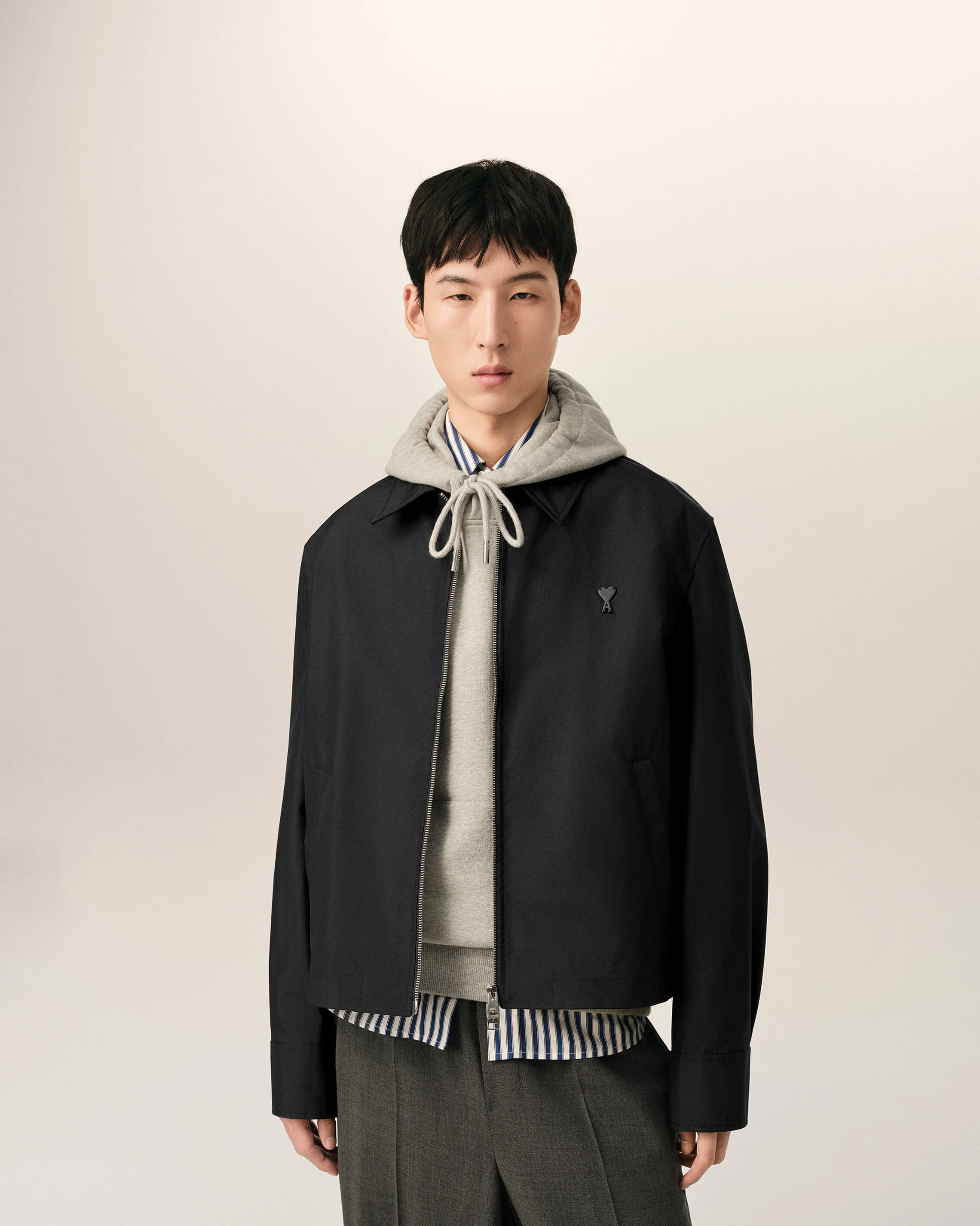 Blouson noir en nylon Ami de Coeur - Image 3