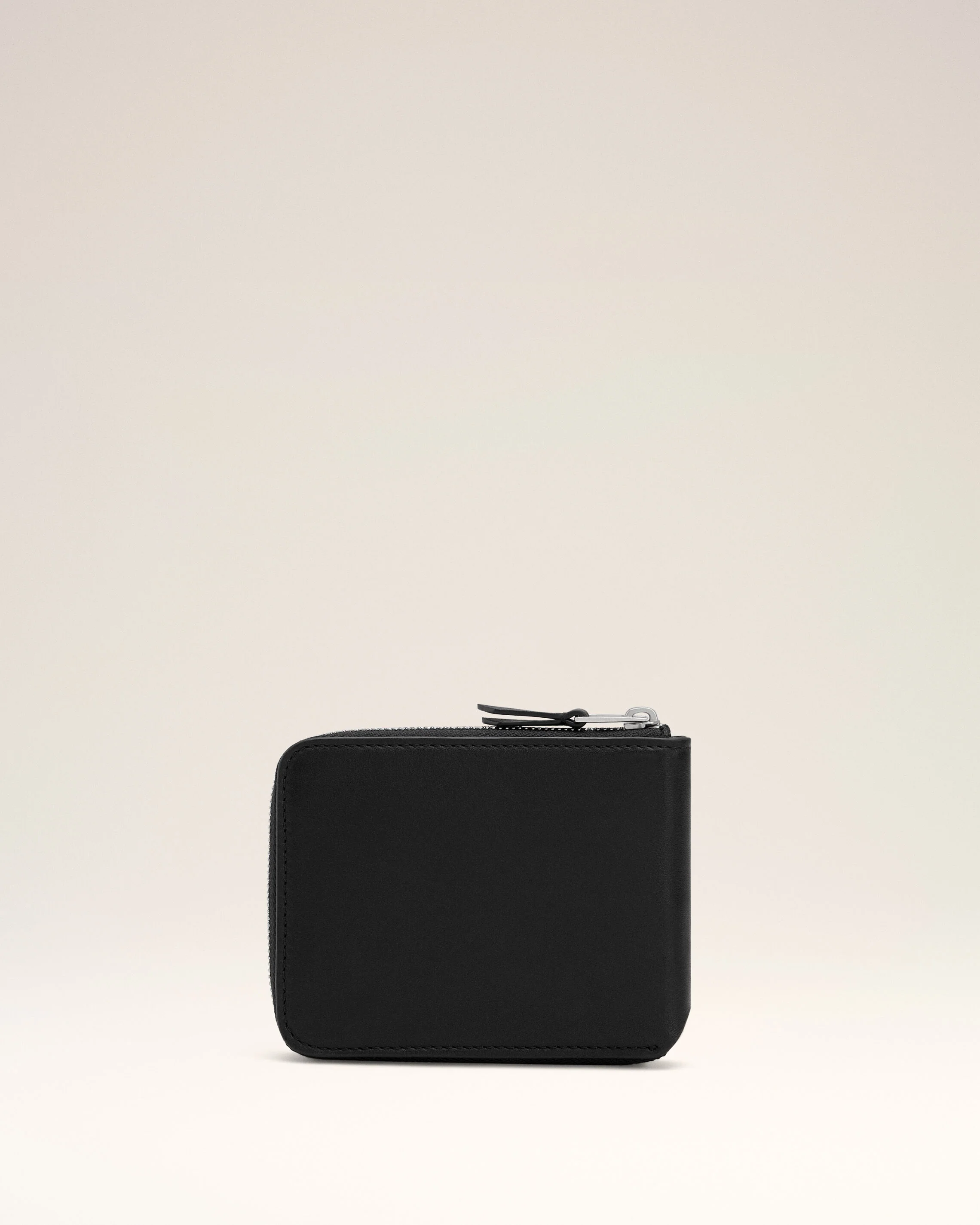 Portefeuille Compact Ami De Coeur Noir en Cuir De Vachette - Image 5