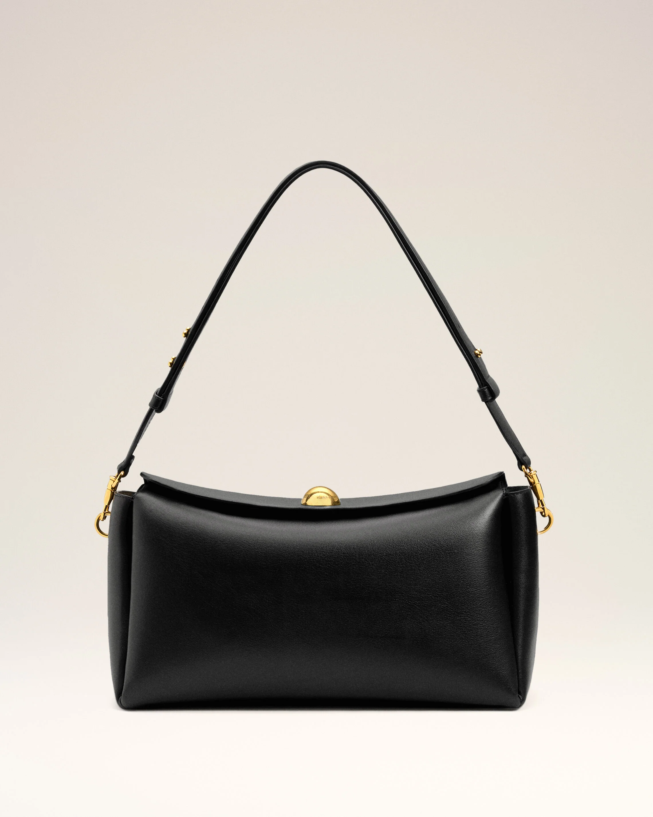 Sac Carrousel moyen noir en cuir de veau - Image 8