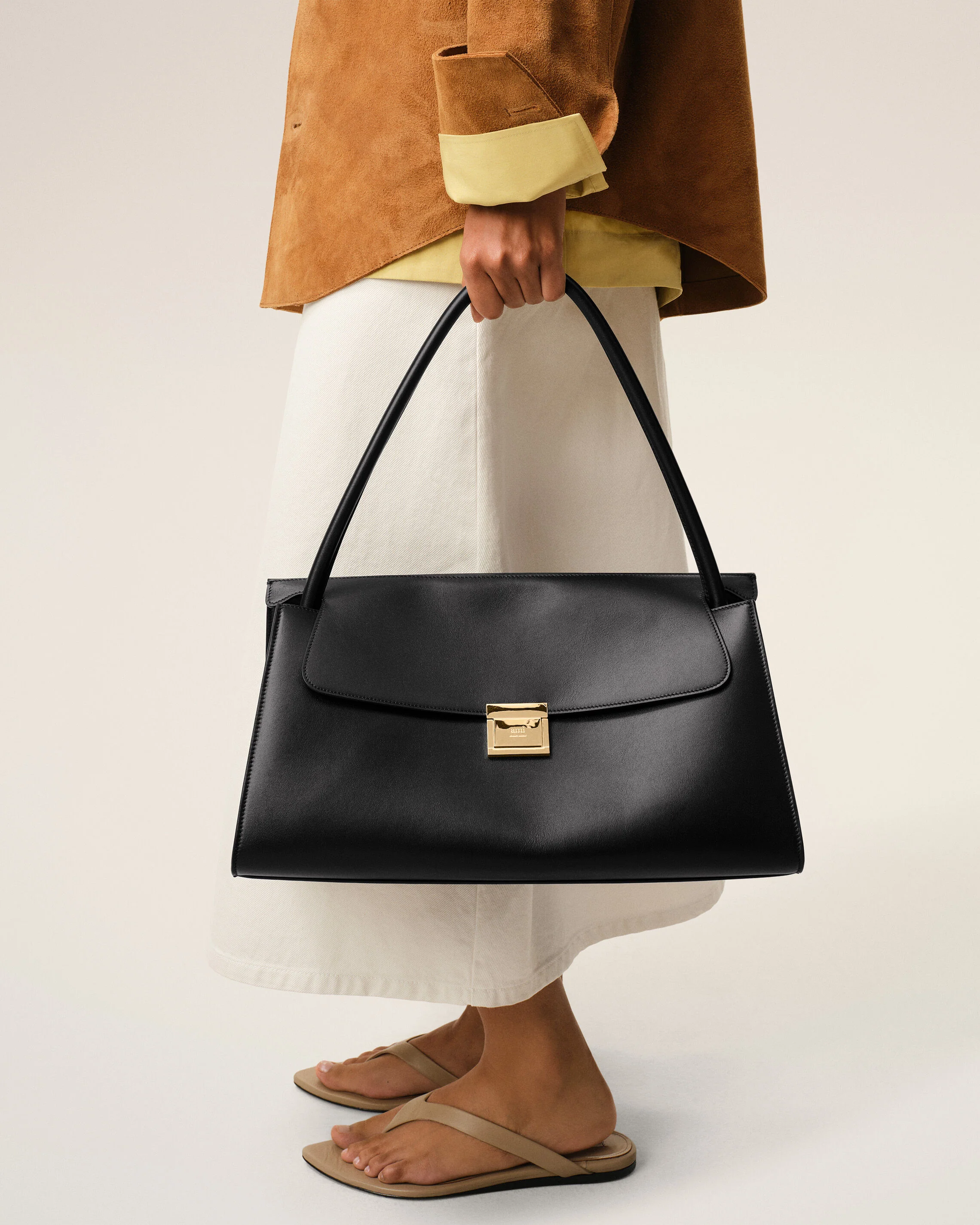 Sac Mimi Noir en Cuir veau - Image 9
