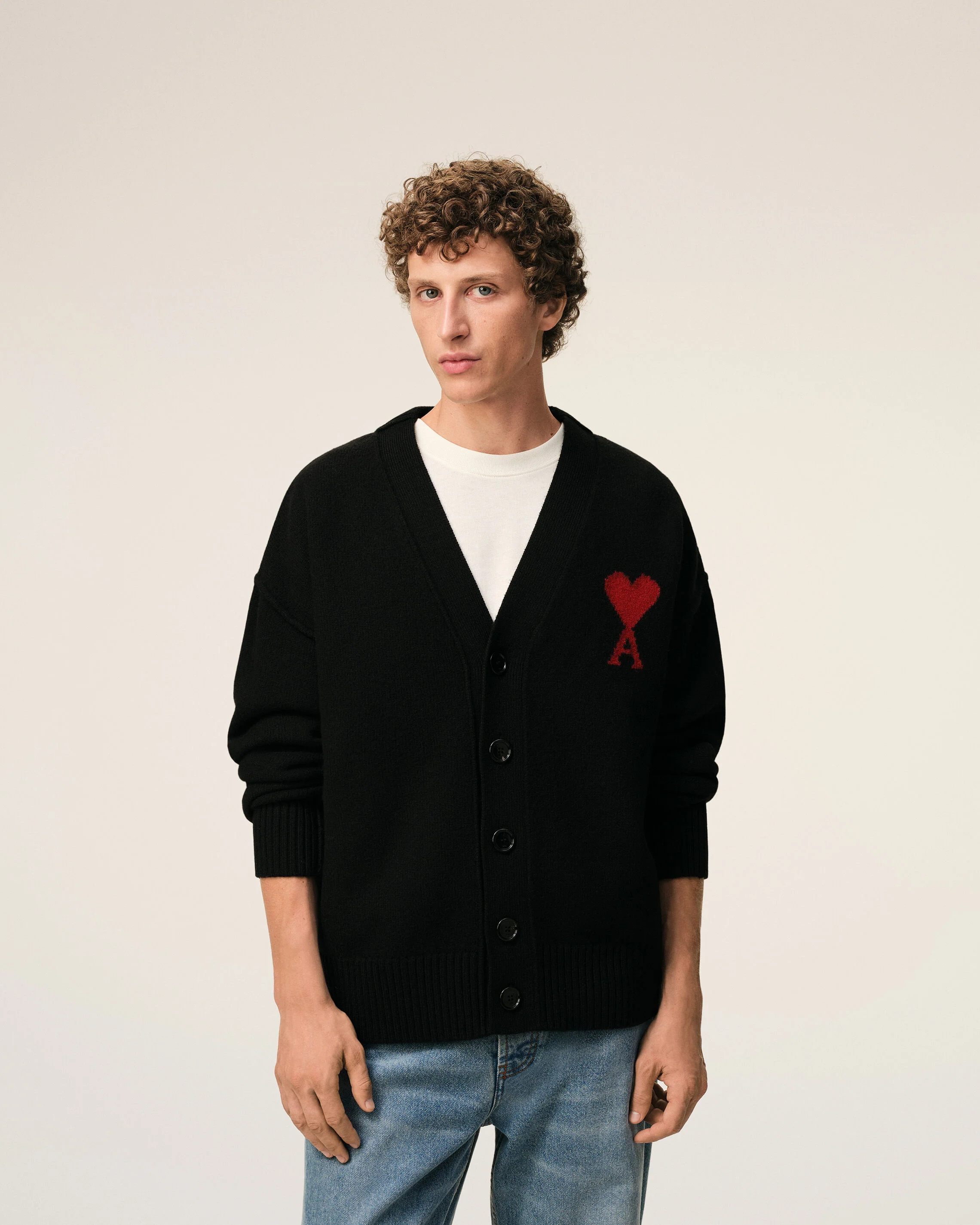 Cardigan noir en laine Ami de Coeur - Image 3