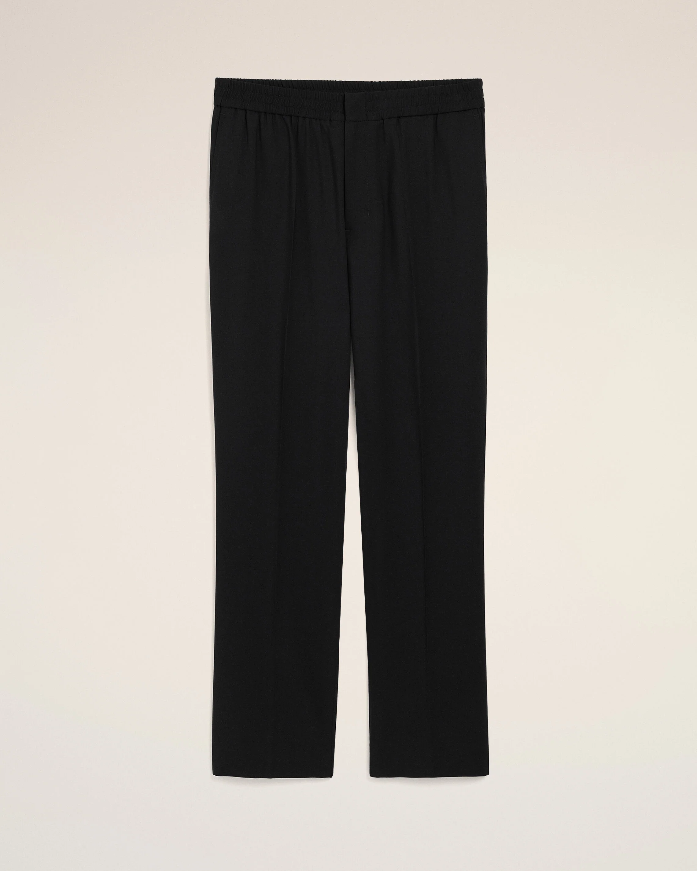 Pantalon Taille Elastiquée Noir en Laine