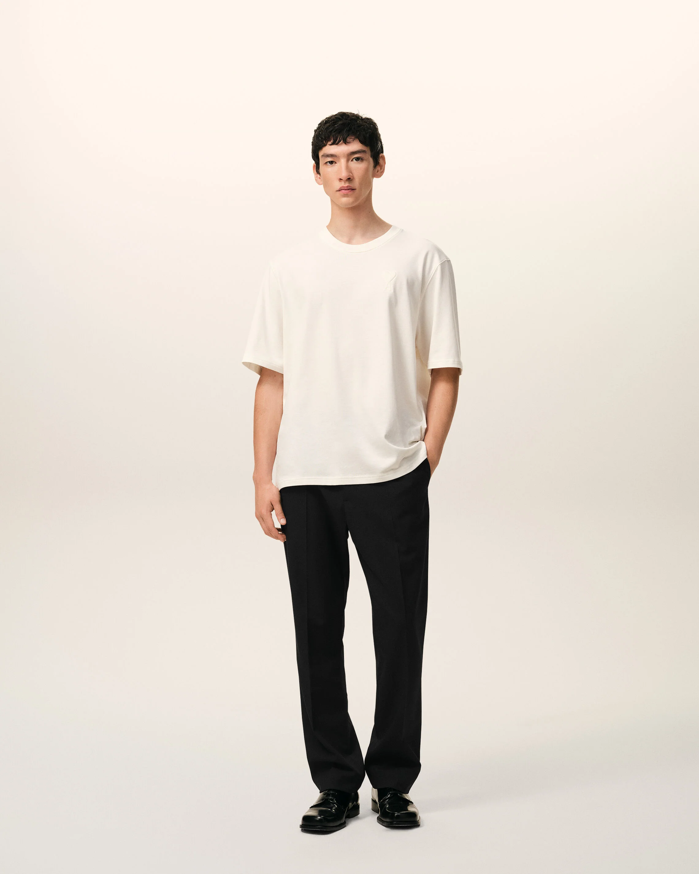 Pantalon Taille Elastiquée Noir en Laine - Image 2