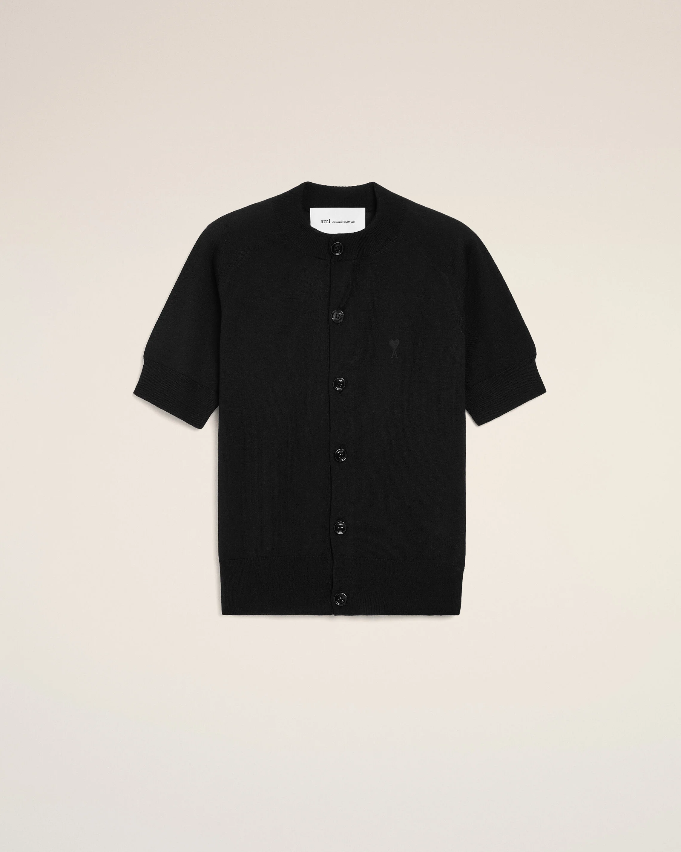 Cardigan Noir Manches Courtes Ami De Coeur en Laine