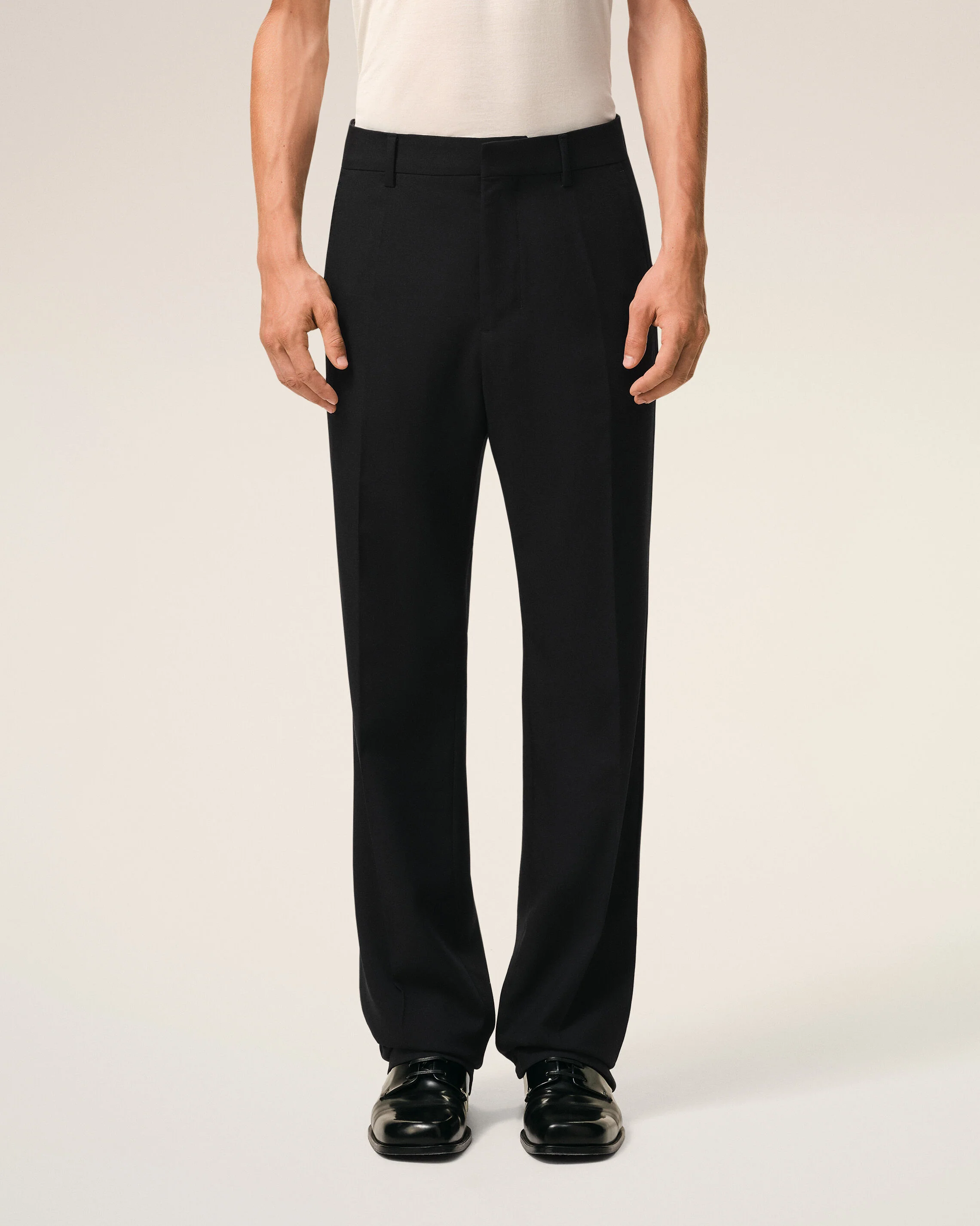 Pantalon Noir Droit en Laine - Image 3
