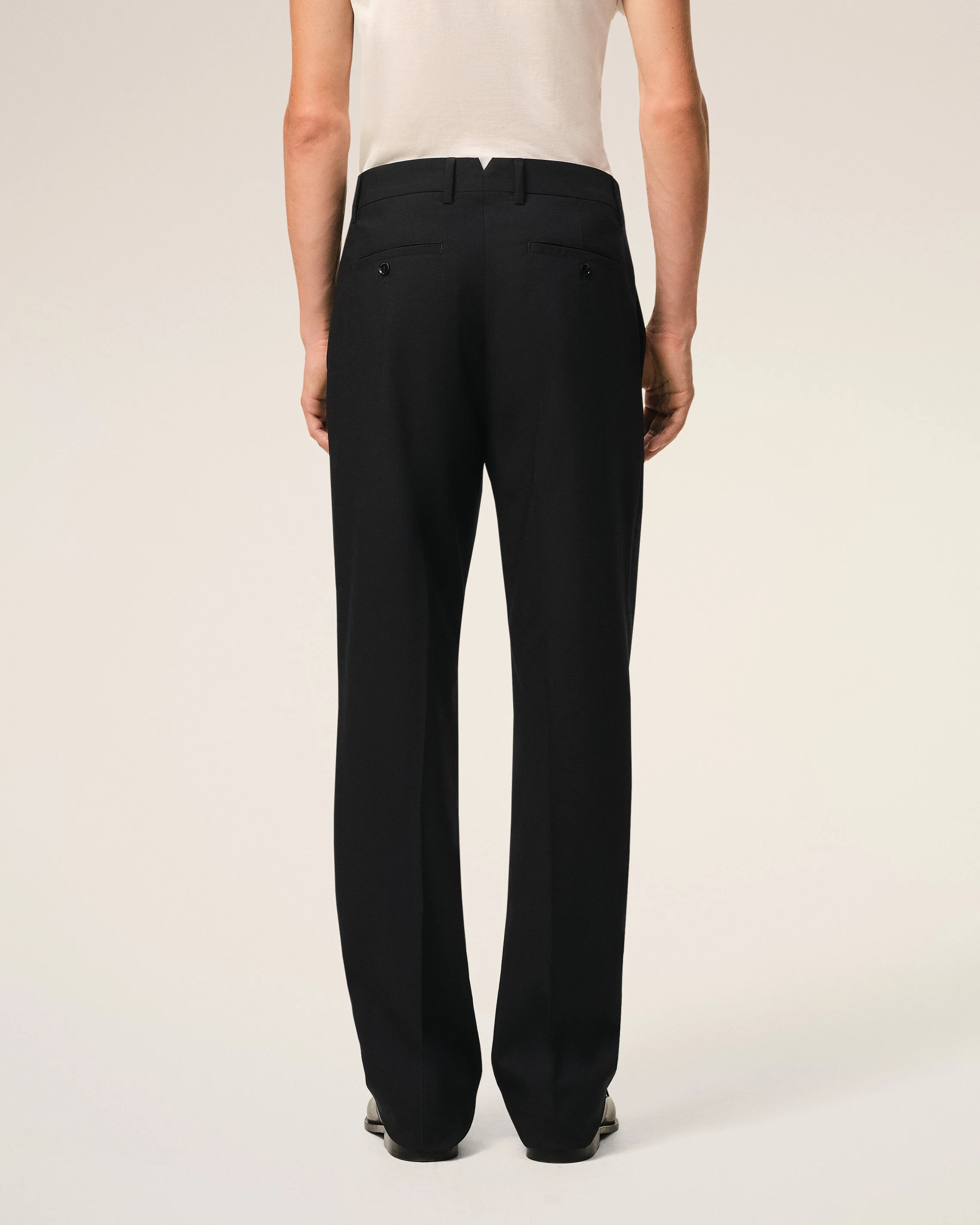 Pantalon Noir Droit en Laine - Image 4