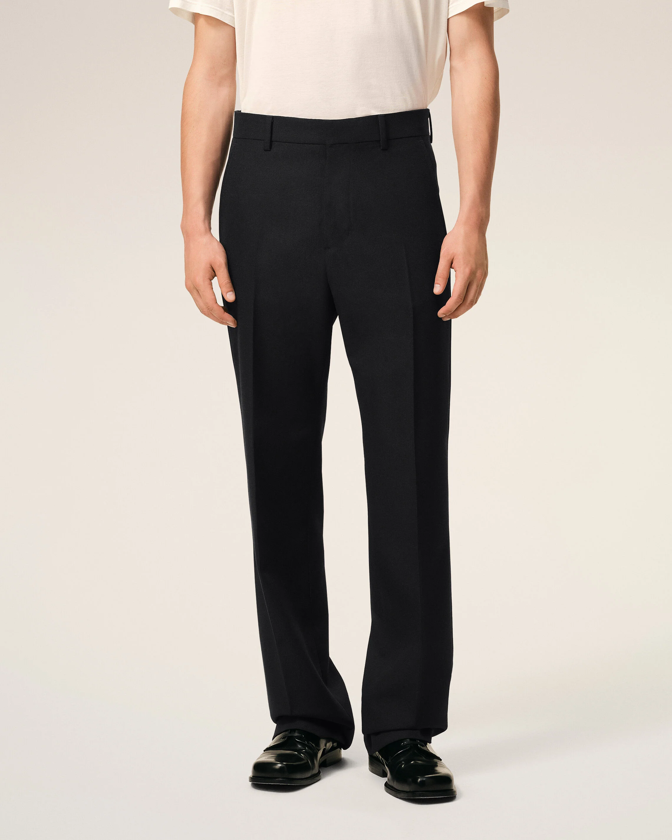 Pantalon Noir Droit en Laine - Image 3